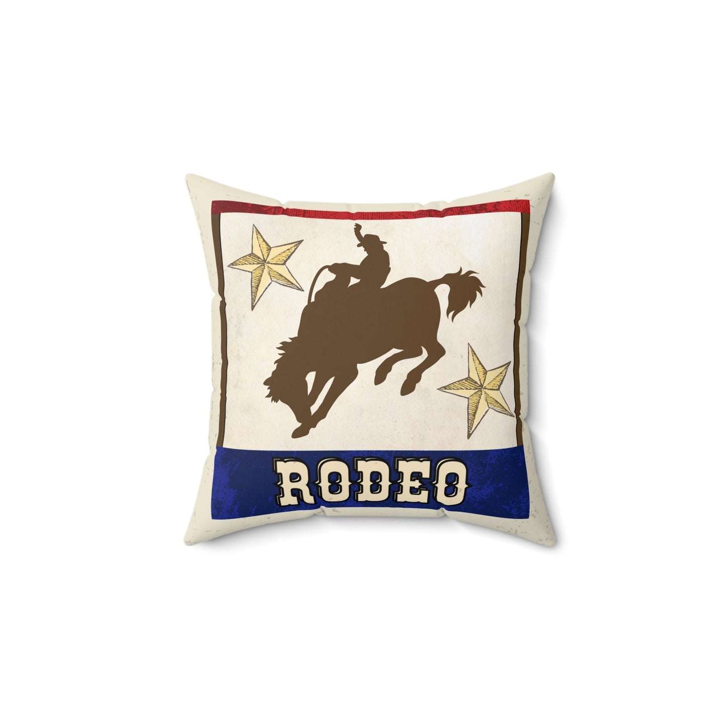 Rodeo Cowboy Throw Pillow, Rodeo Cowboy Decor for Boys Room or Man Cave - FlooredByArt