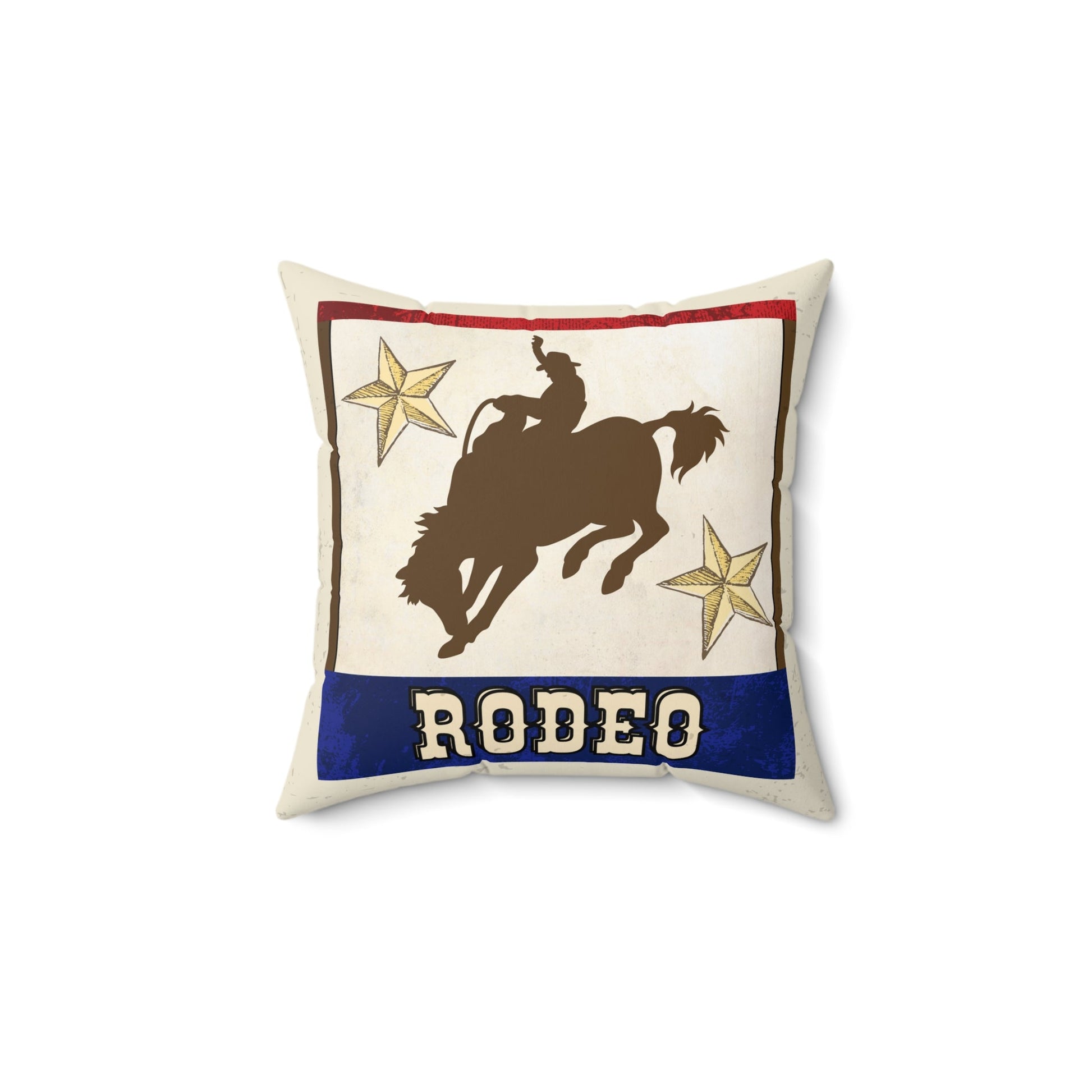 Rodeo Cowboy Throw Pillow, Rodeo Cowboy Decor for Boys Room or Man Cave - FlooredByArt