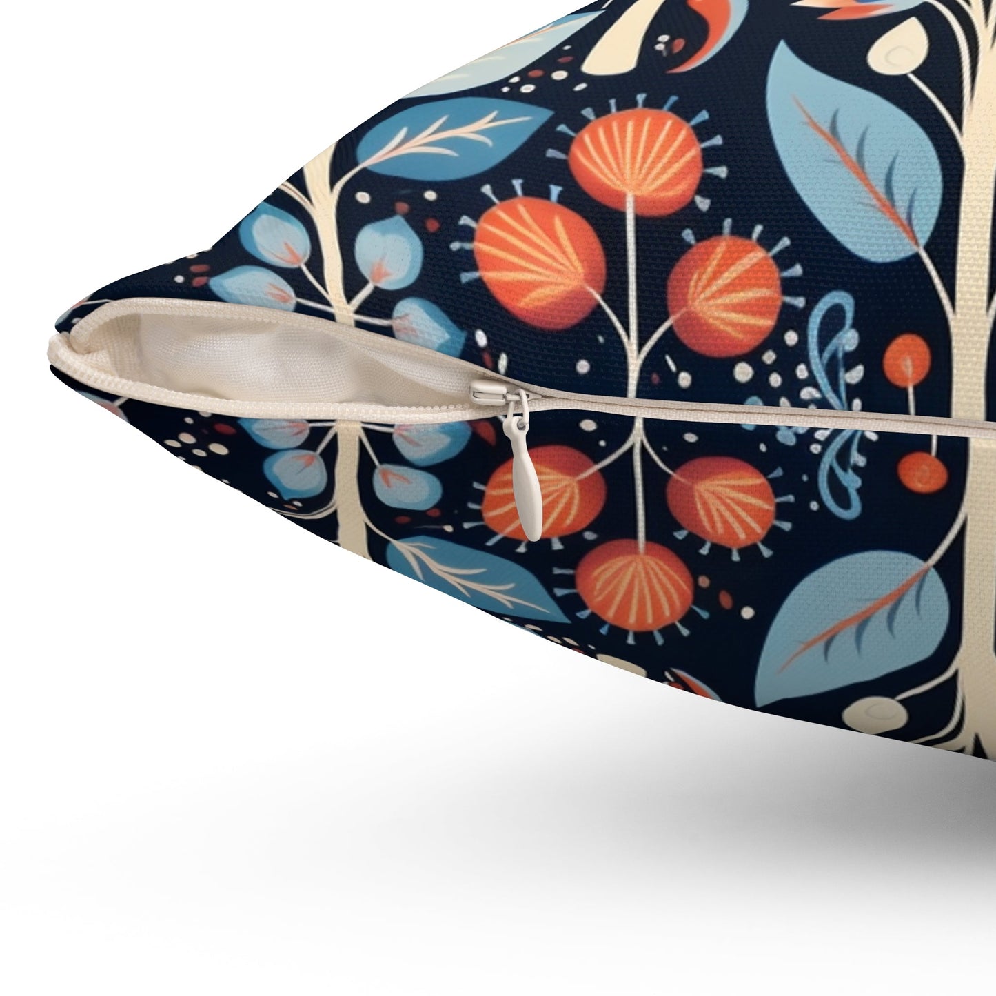 Scandi Folk Art Pillow - Decorative Scandi Folk Art Boho Print, Throw Pillow - FlooredByArt
