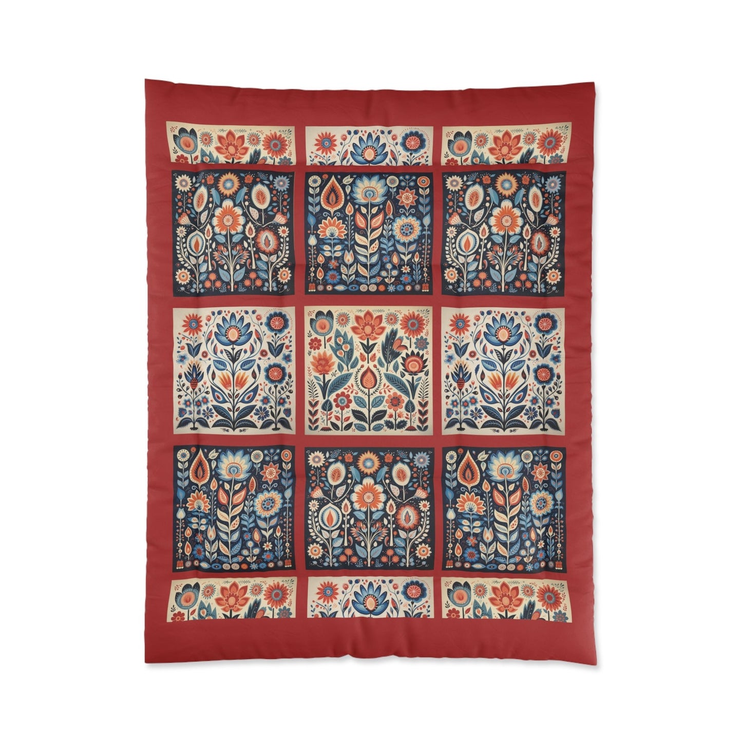 Scandinavian Folk Art King Blanket Comforter - 4 sizes - FlooredByArt