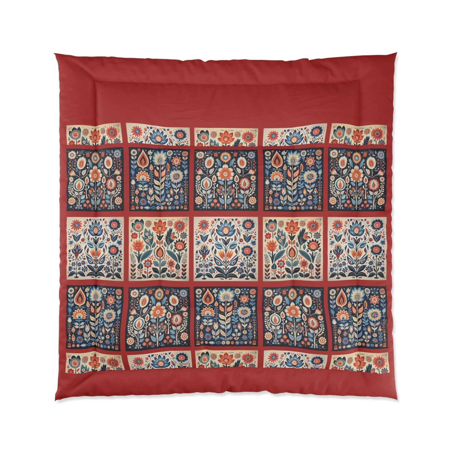 Scandinavian Folk Art King Blanket Comforter - 4 sizes - FlooredByArt
