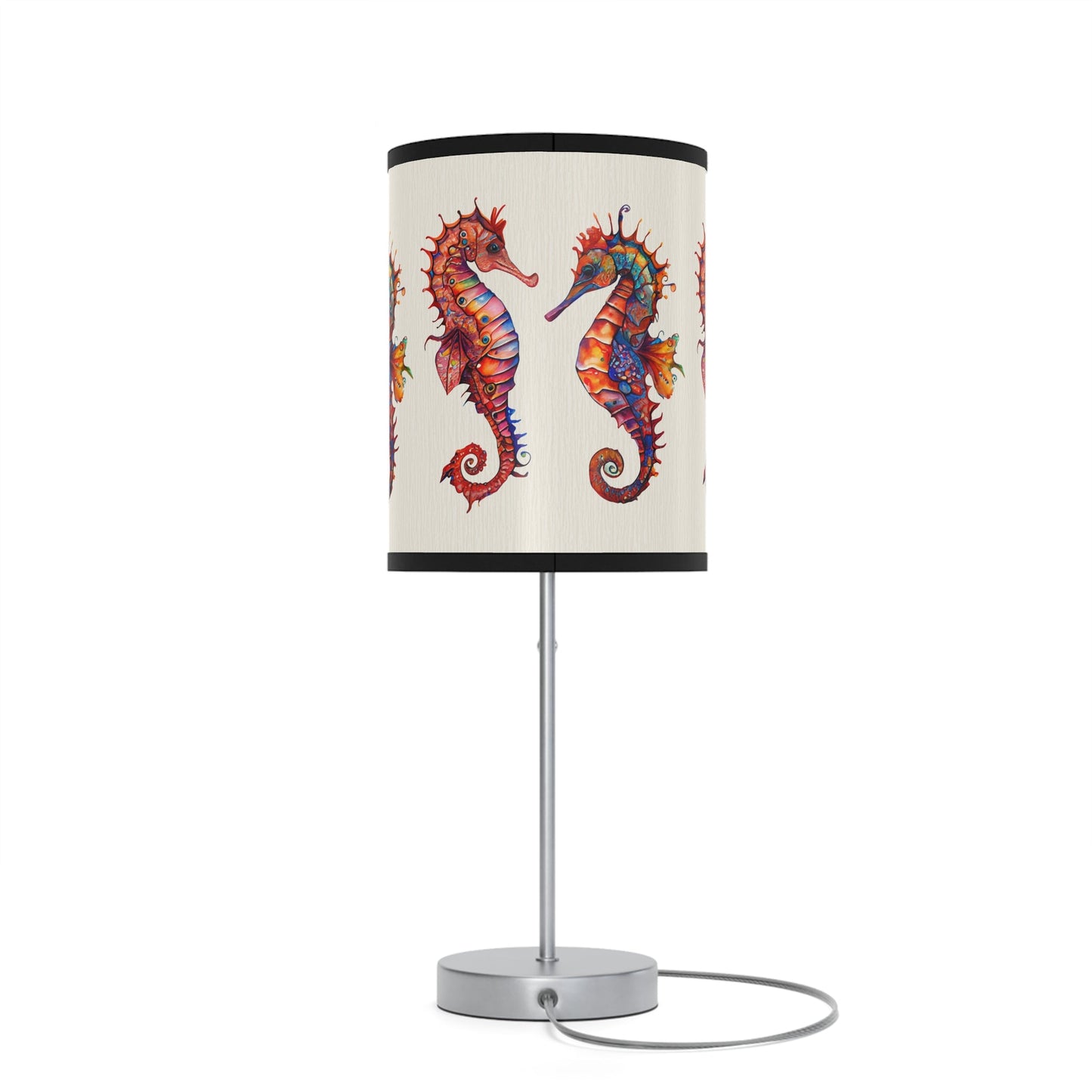 Seahorses Desk or Bedside Lamp, Beach Seahorse Accent Kitchen - Bathroom Lamp, Kids Bedroom - FlooredByArt