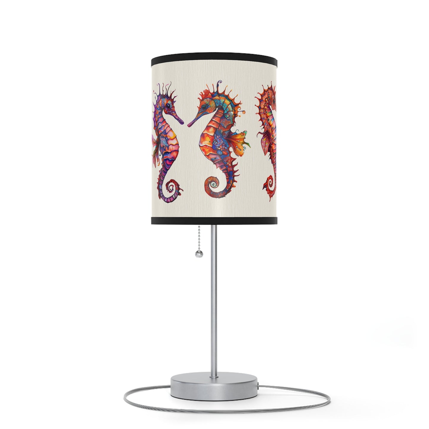Seahorses Desk or Bedside Lamp, Beach Seahorse Accent Kitchen - Bathroom Lamp, Kids Bedroom - FlooredByArt