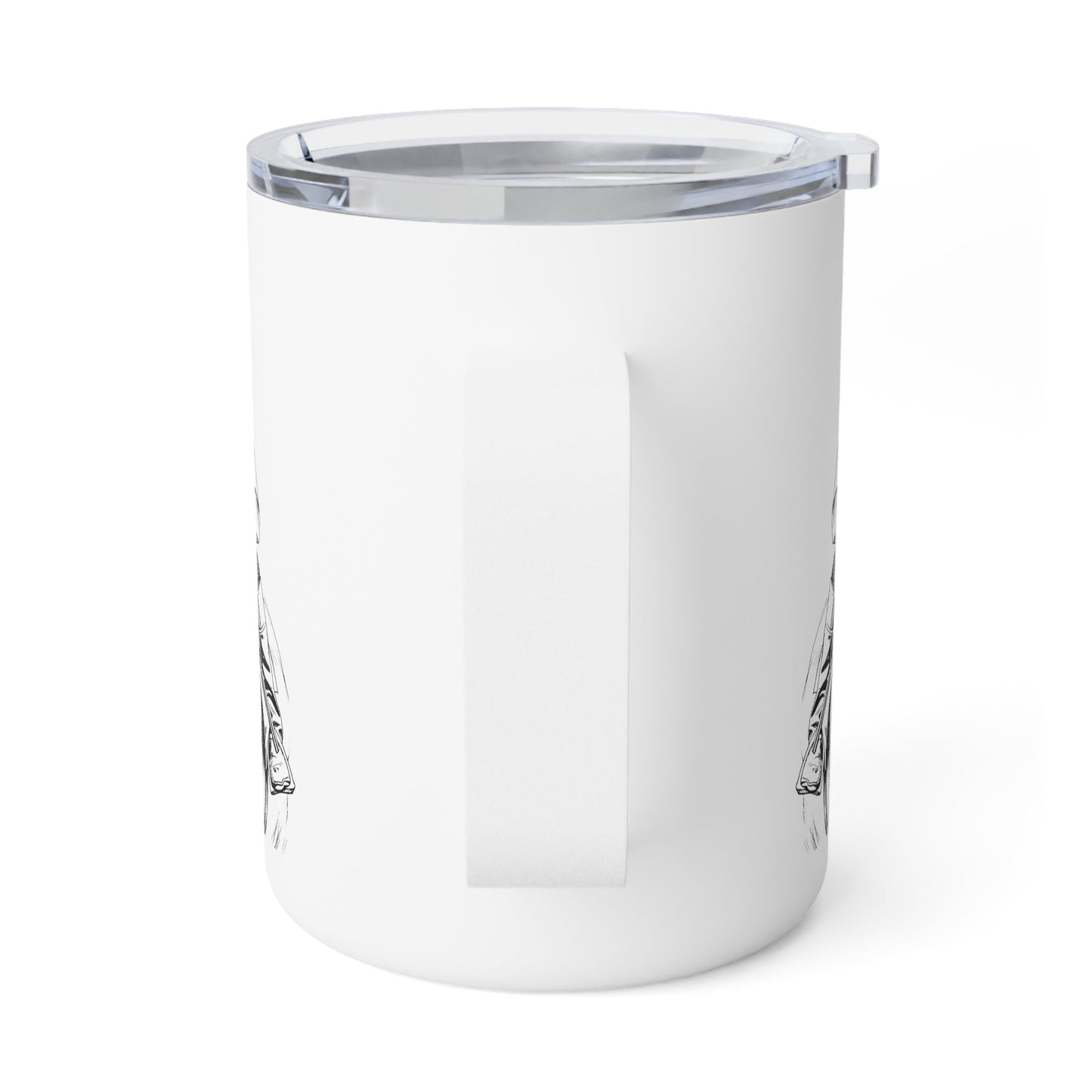 Thoroughbred Horse Racing Insulated Mug,10oz, Print Drawing for Horserace lovers - FlooredByArt