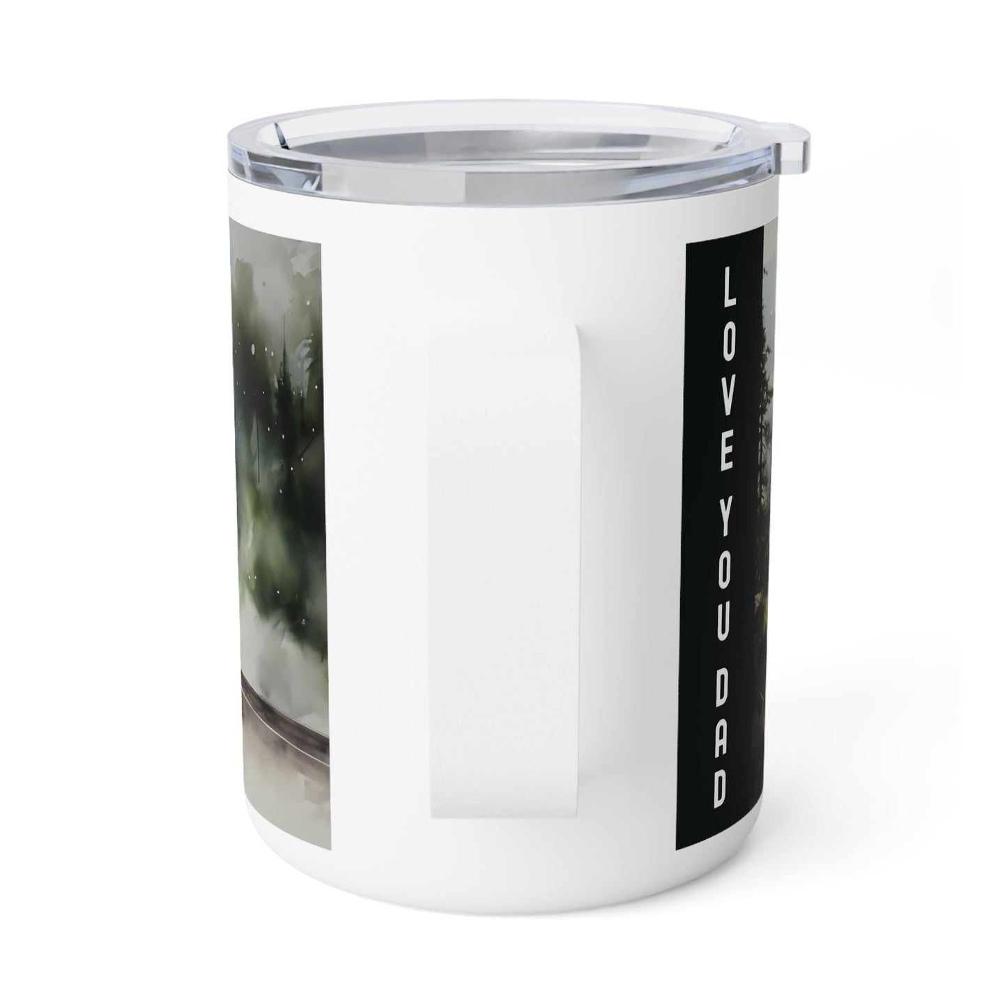 Vintage Steam Engine Custom Insulated Coffee Mug, 10oz - Train Lover Gift - FlooredByArt