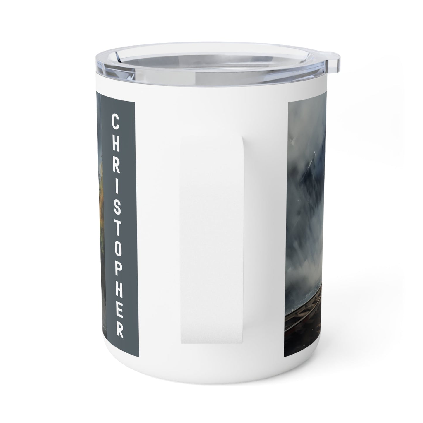 Vintage Steam Engine (style #3) Custom Insulated Coffee Mug, 10oz (Lefty) - FlooredByArt