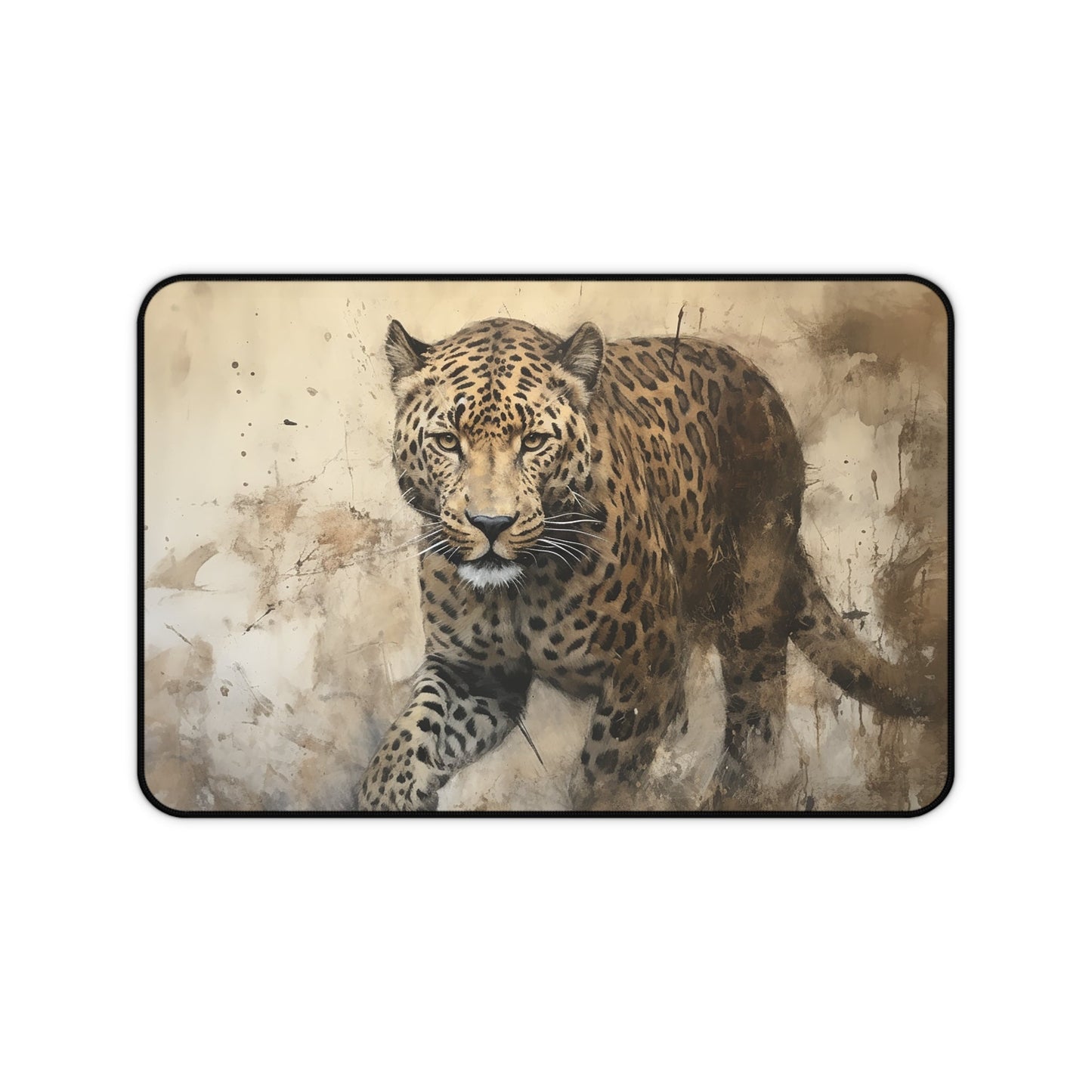 Wildlife Leopard Large Mouse Pad, Animal Lover Desk Mats, Gaming Desk Mats, Home Office - FlooredByArt