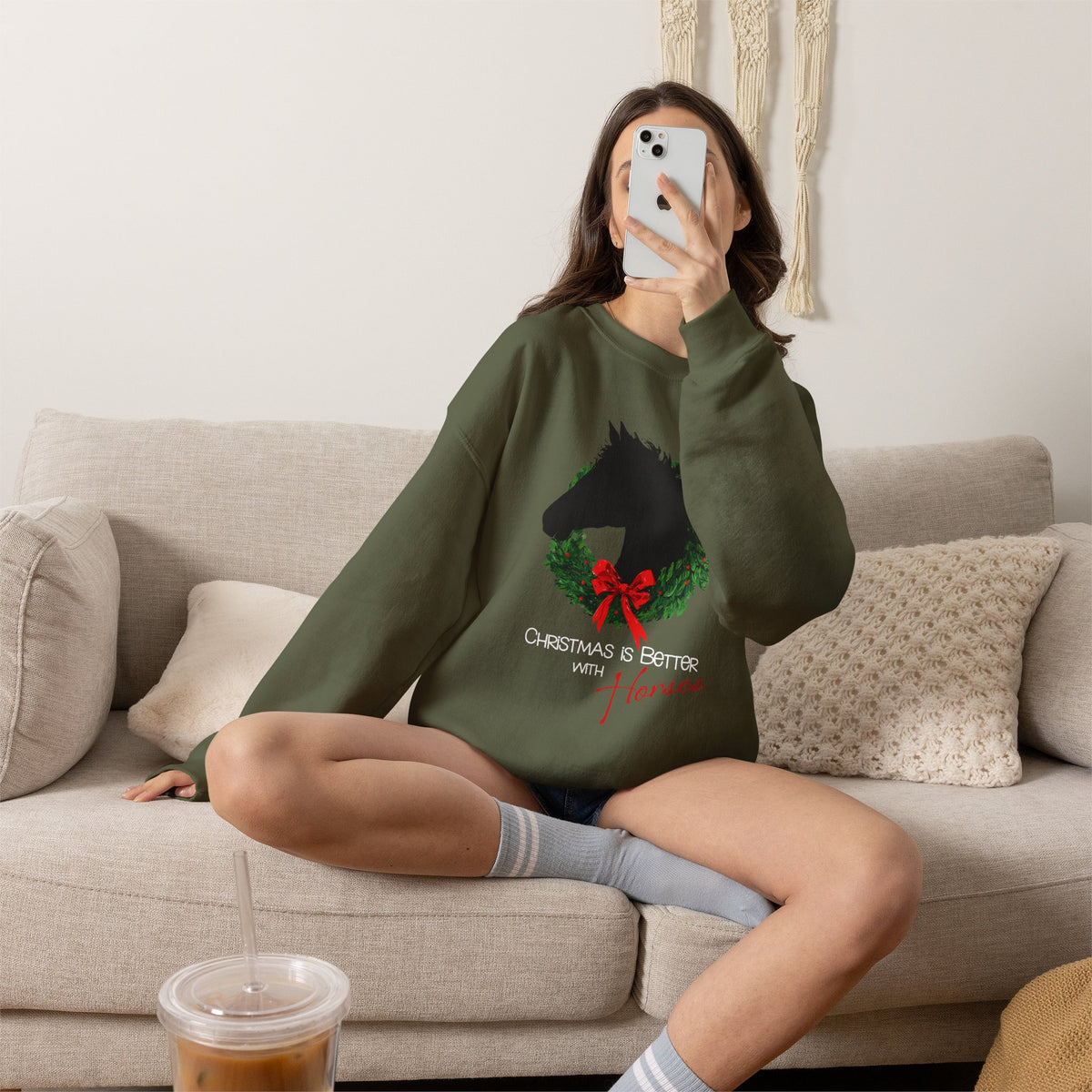 Christmas Is Better With Horses Sweatshirt – Horse Christmas Shirt