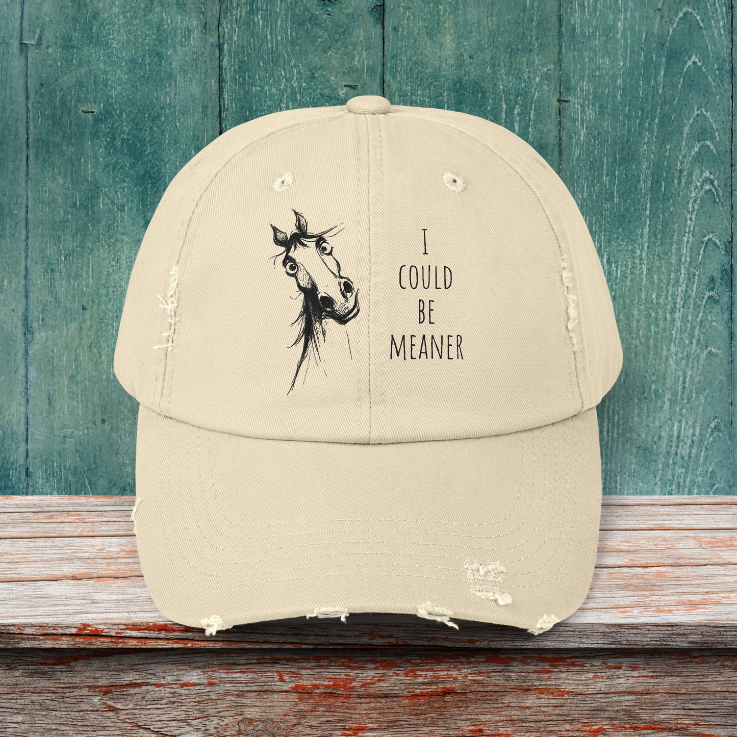 Funny Ornery Mare Hat - "I Could Be Meaner" Horse Lover