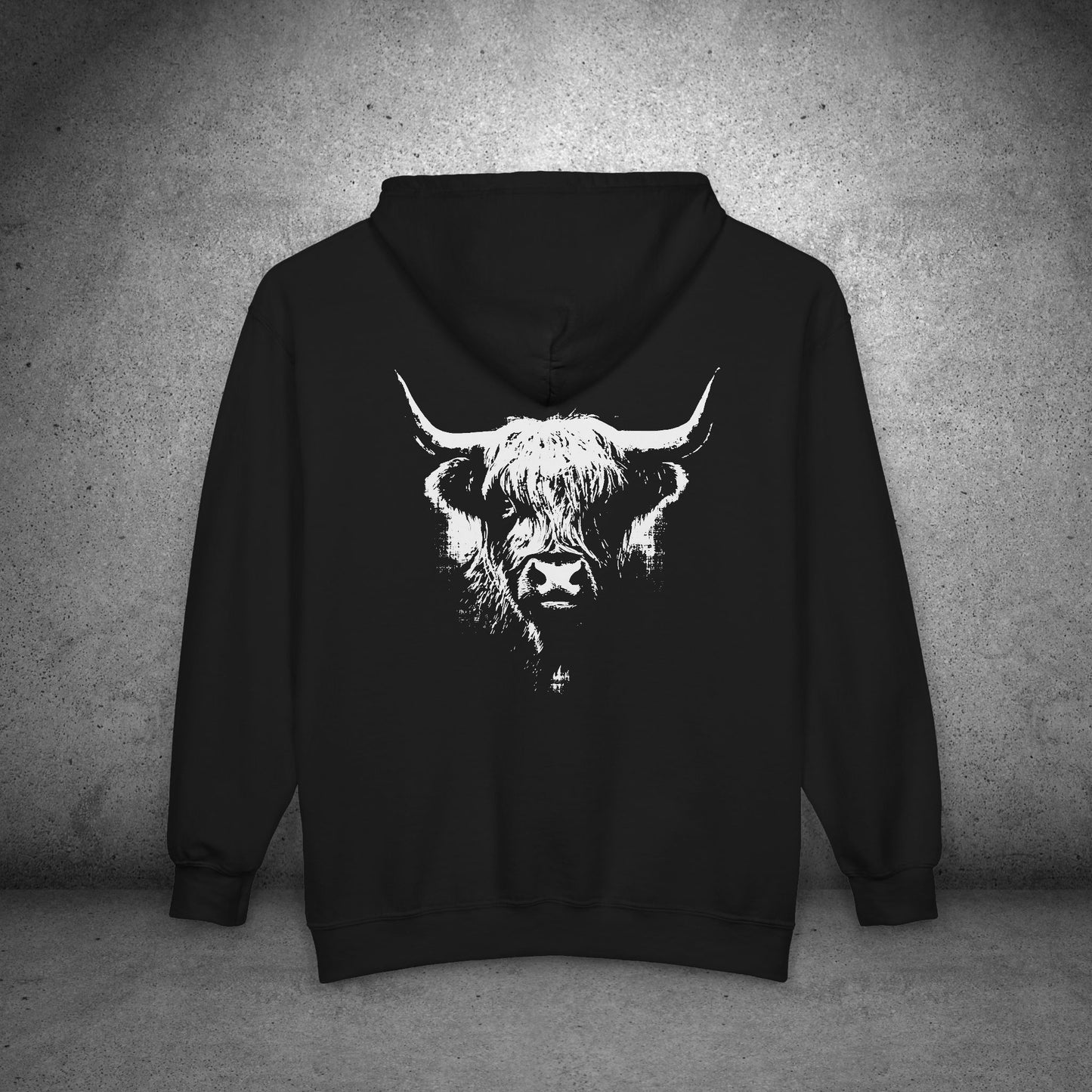 Highland Cow Zip-Up Hoodie – Cozy Farm & Country Jacket