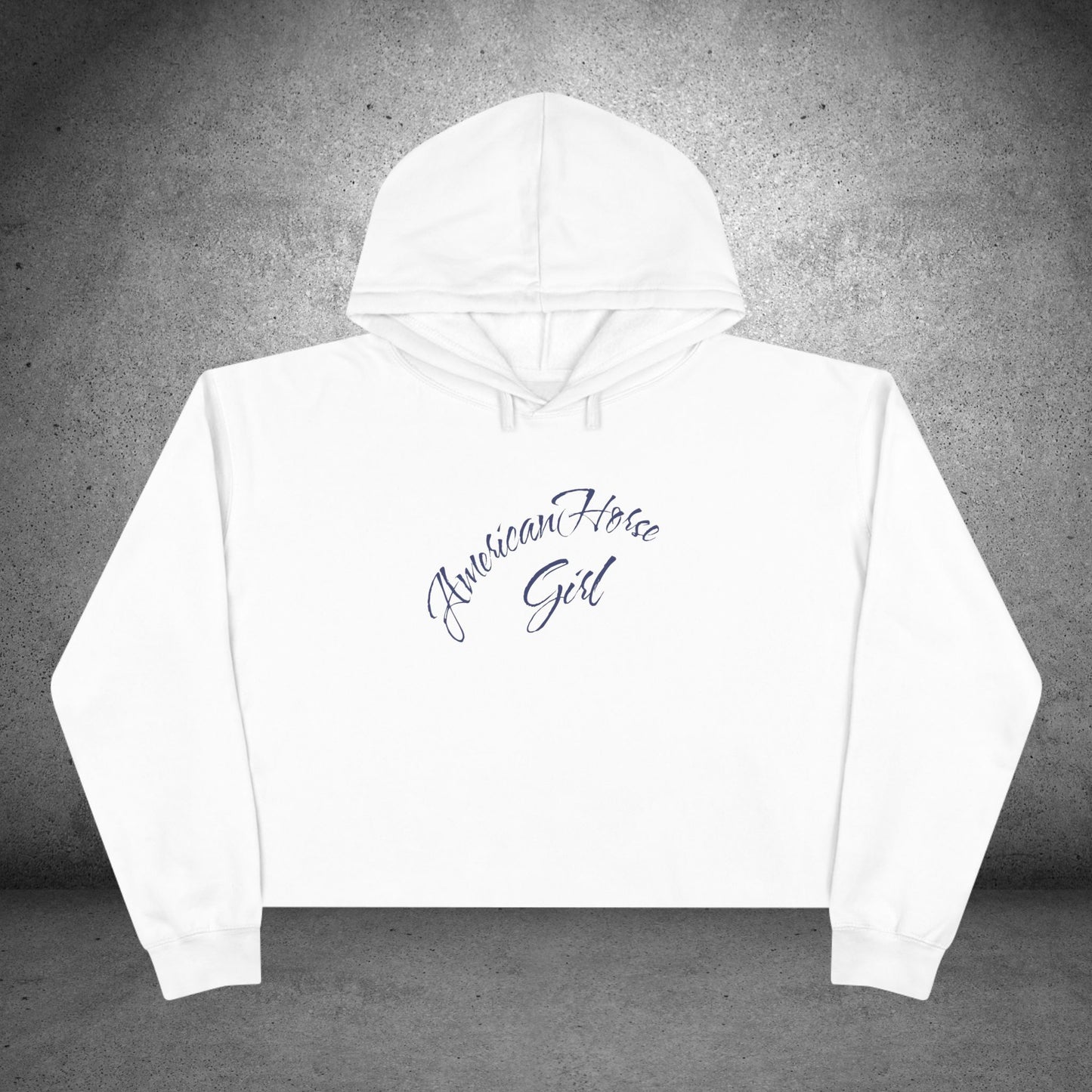 American Horse Girl Crop Hoodie | Flag Horse Graphic