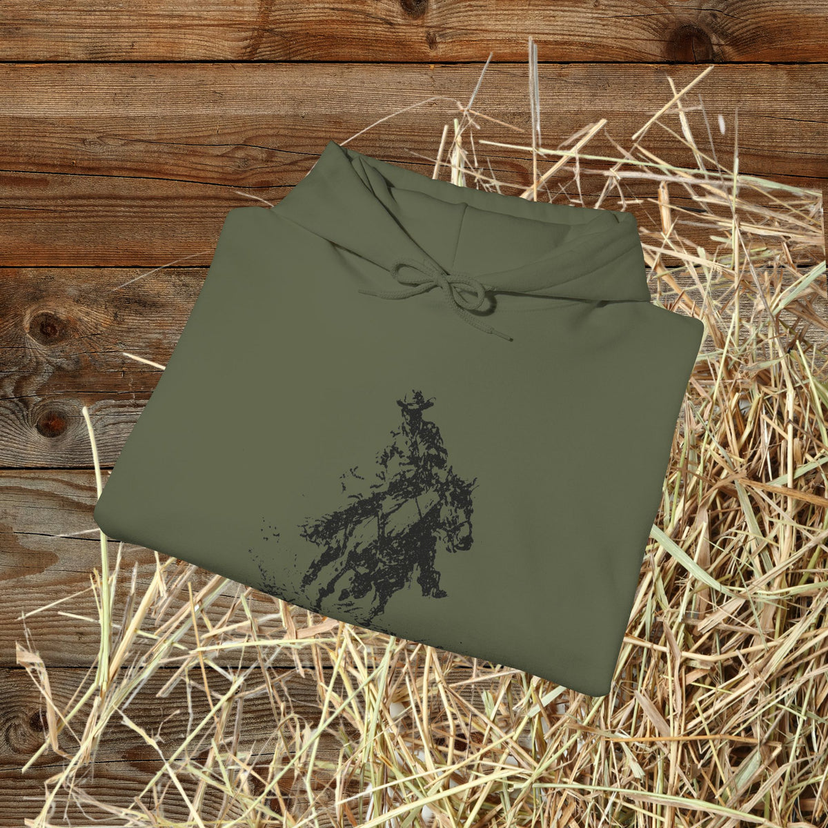 Western Ranch Horse Art Hoodie - Equestrian Sketch Sweatshirt