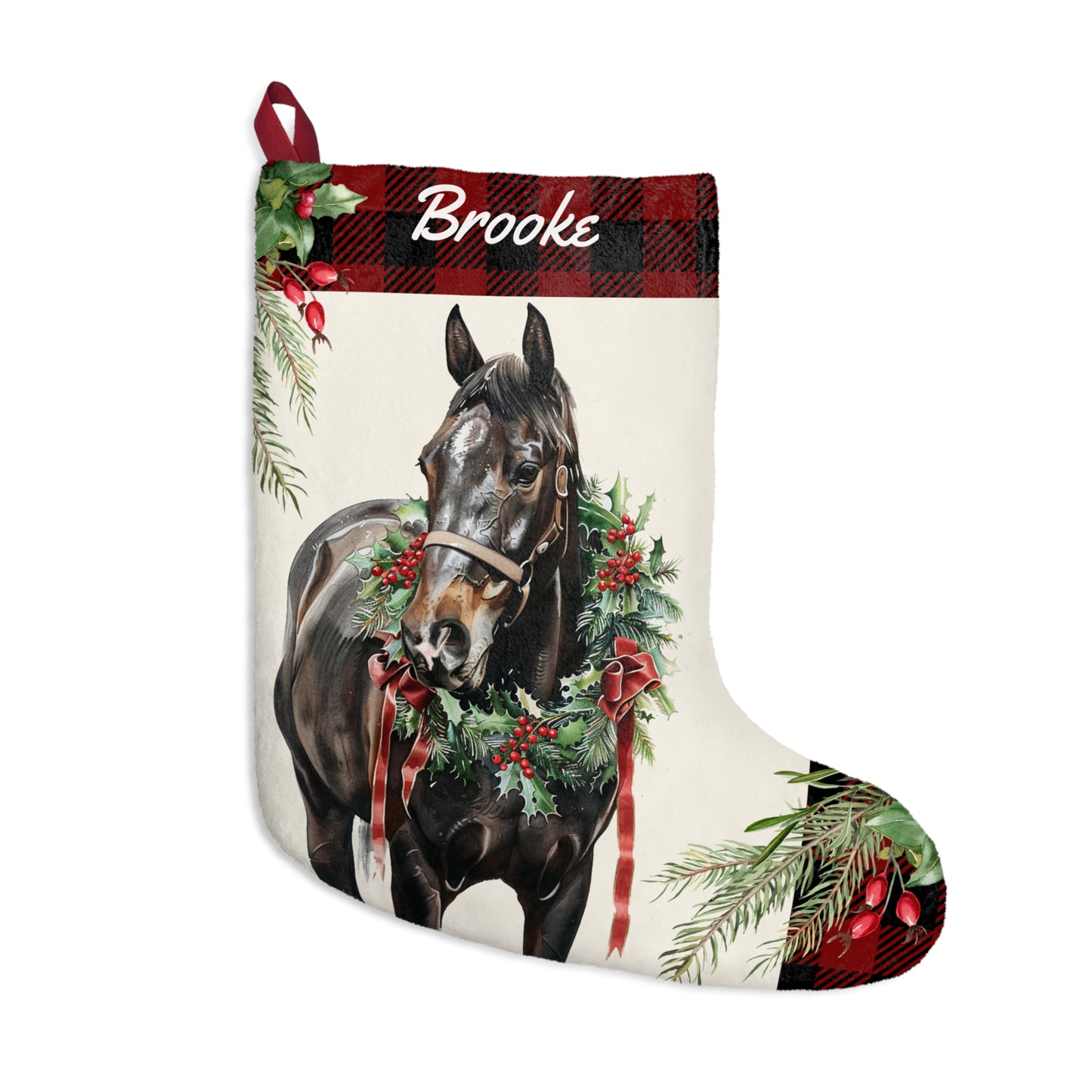 The Big Bay Christmas Horse Christmas Stocking, Holiday Gift Decor