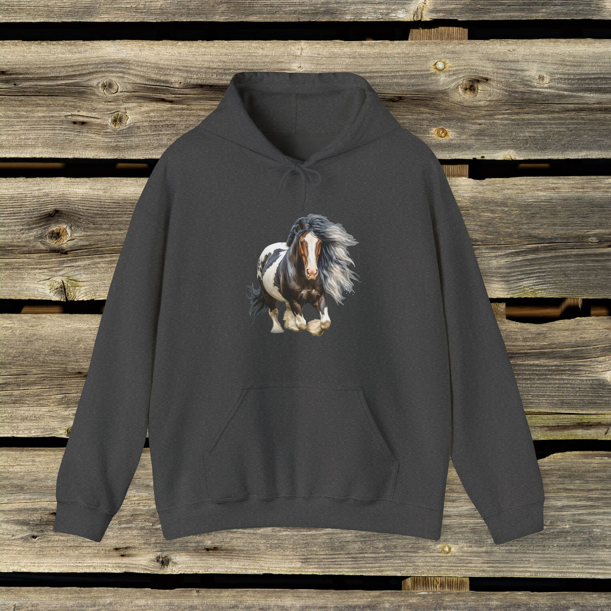 Gypsy Vanner Horse Hoodie – Running Vanner Watercolor Horse Sweatshirt