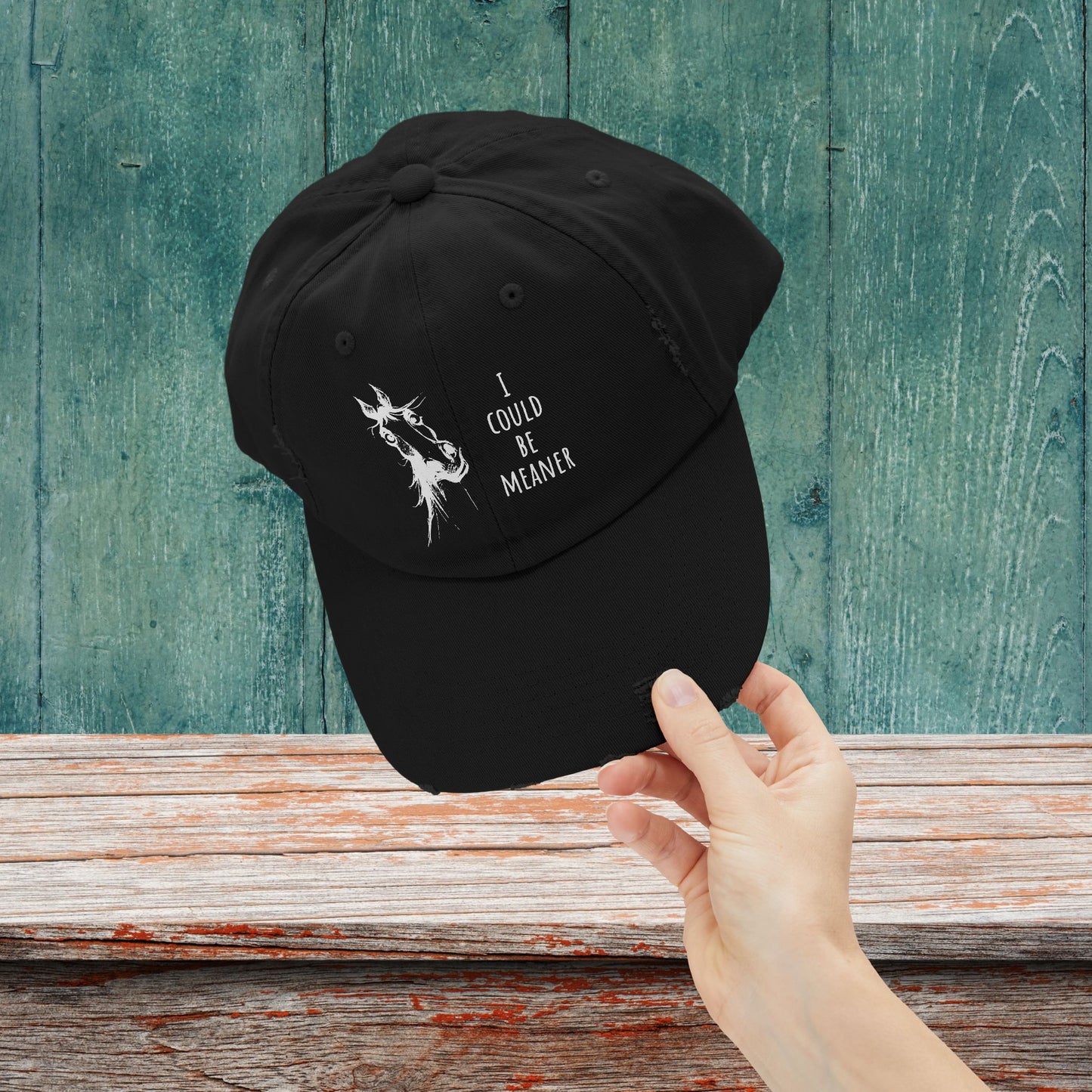 Funny Ornery Mare Hat - "I Could Be Meaner" Horse Lover