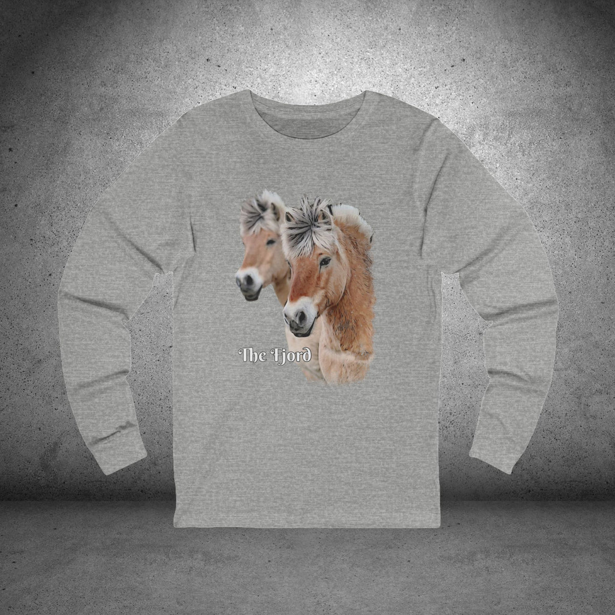 Fjord Horses Portrait Long Sleeve Tee | Watercolor Equine Artwork