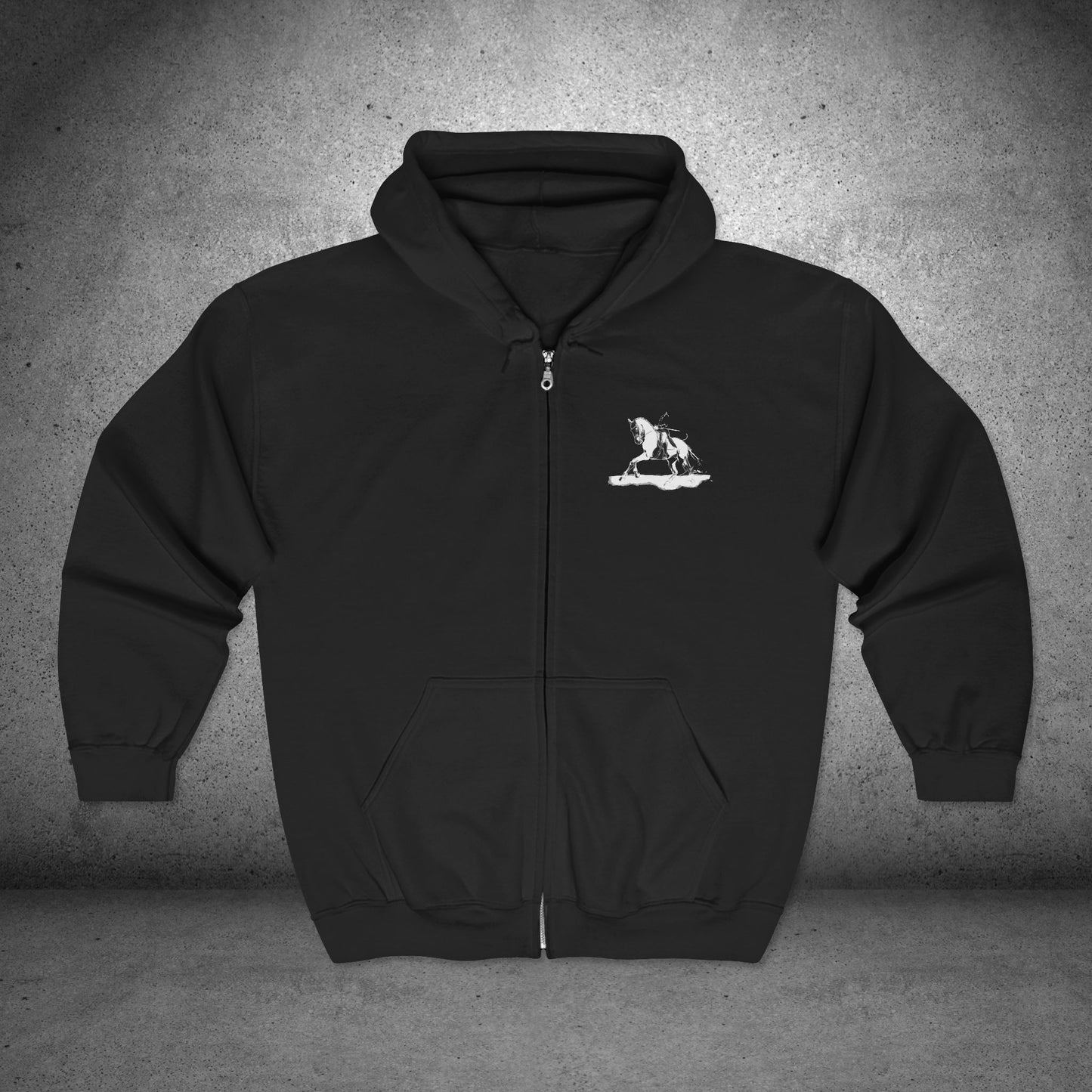 Dressage Horse Full Zip Hoodie – Wearable Art for Horse Lovers
