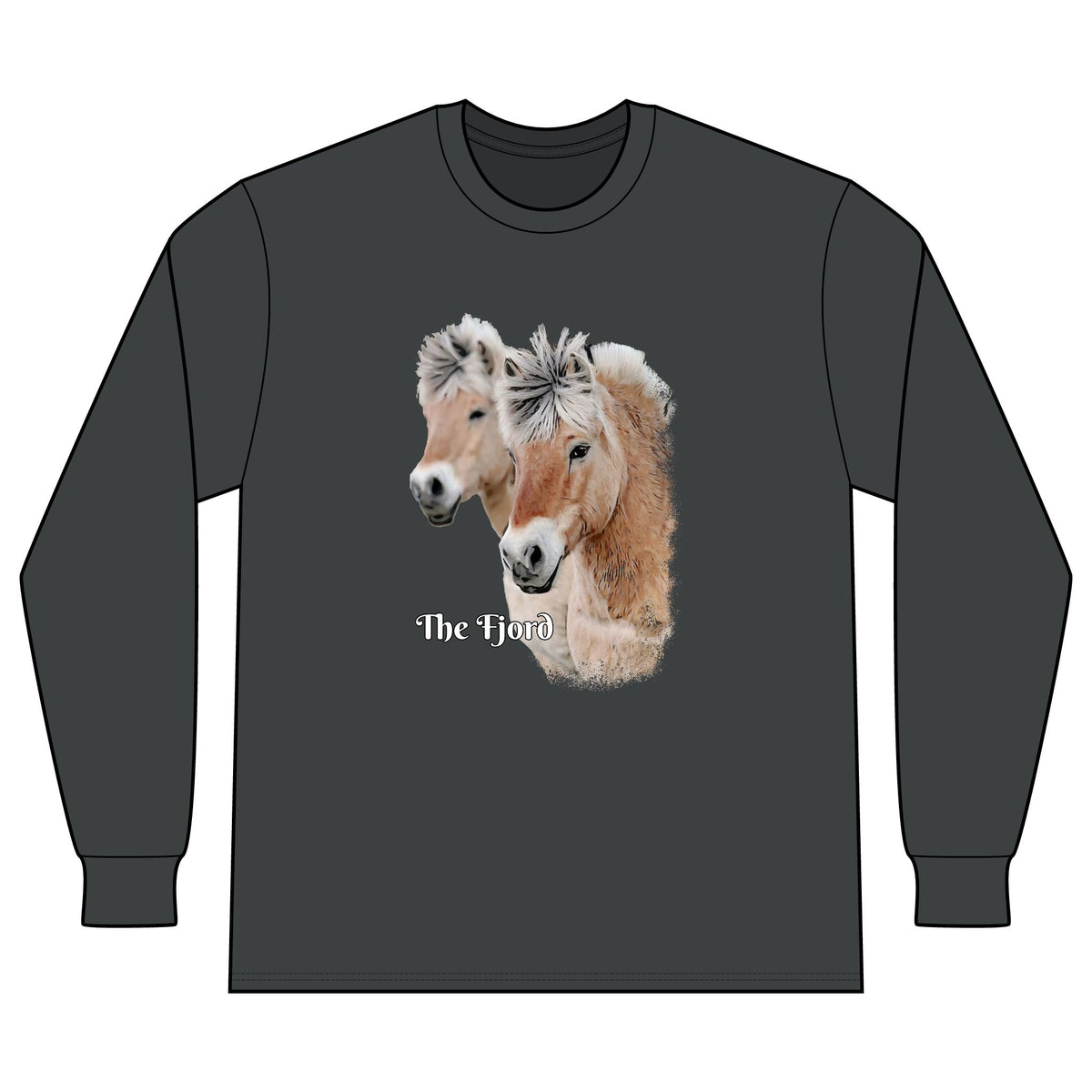Fjord Horse Portrait Long Sleeve Shirt | Fjord Horses Illustration