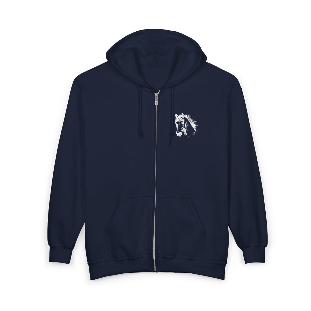 Horse Full Zip Hoodie, Galloping Horse Jacket, Equestrian Hoodie, Horse Lover Gift