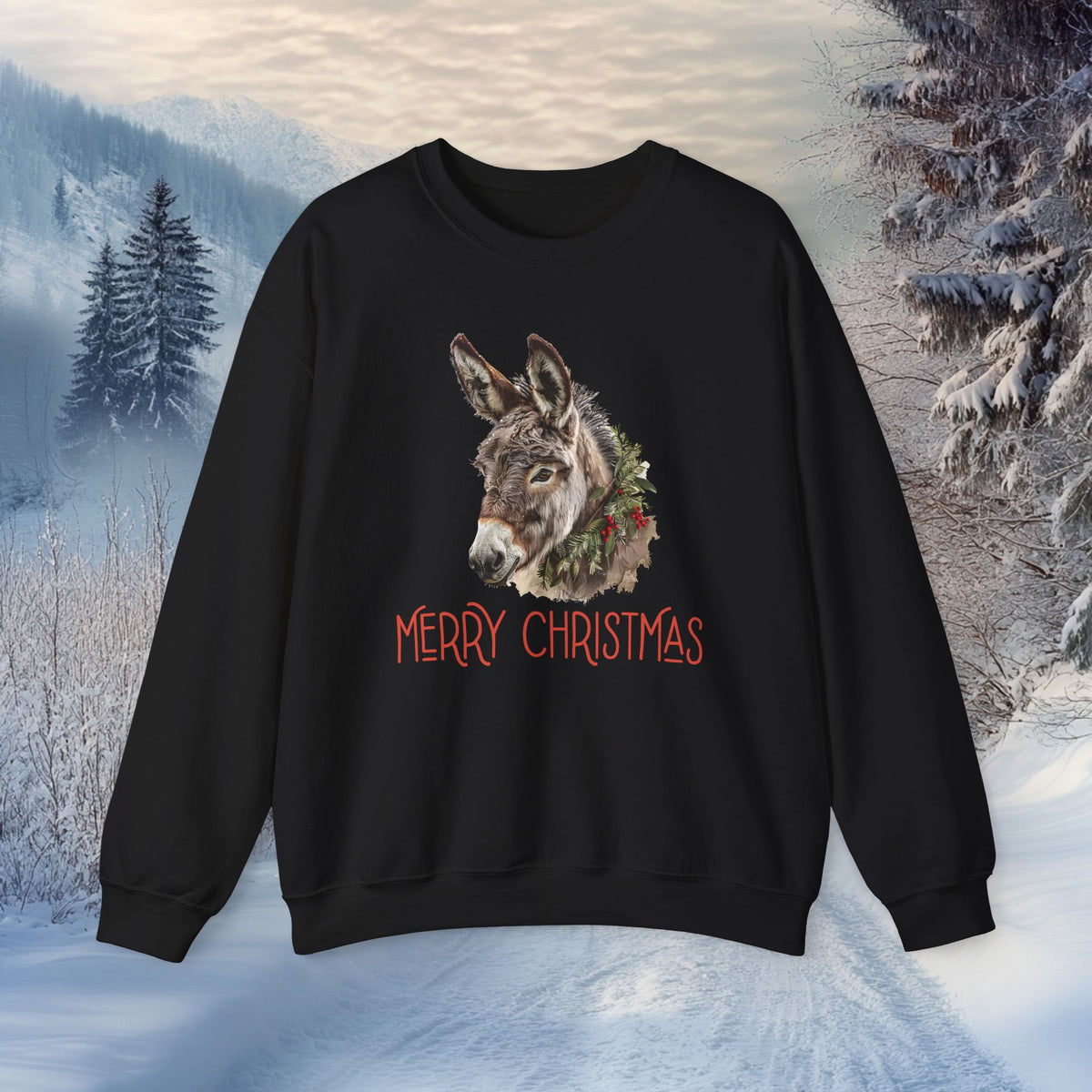 Donkey Christmas Sweatshirt – Merry Christmas Donkey