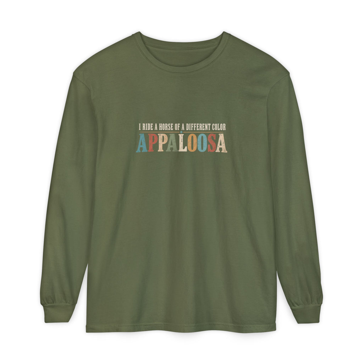 Appaloosa Horse Long Sleeve T-Shirt – Horse of a Different Color Comfort Colors Tee