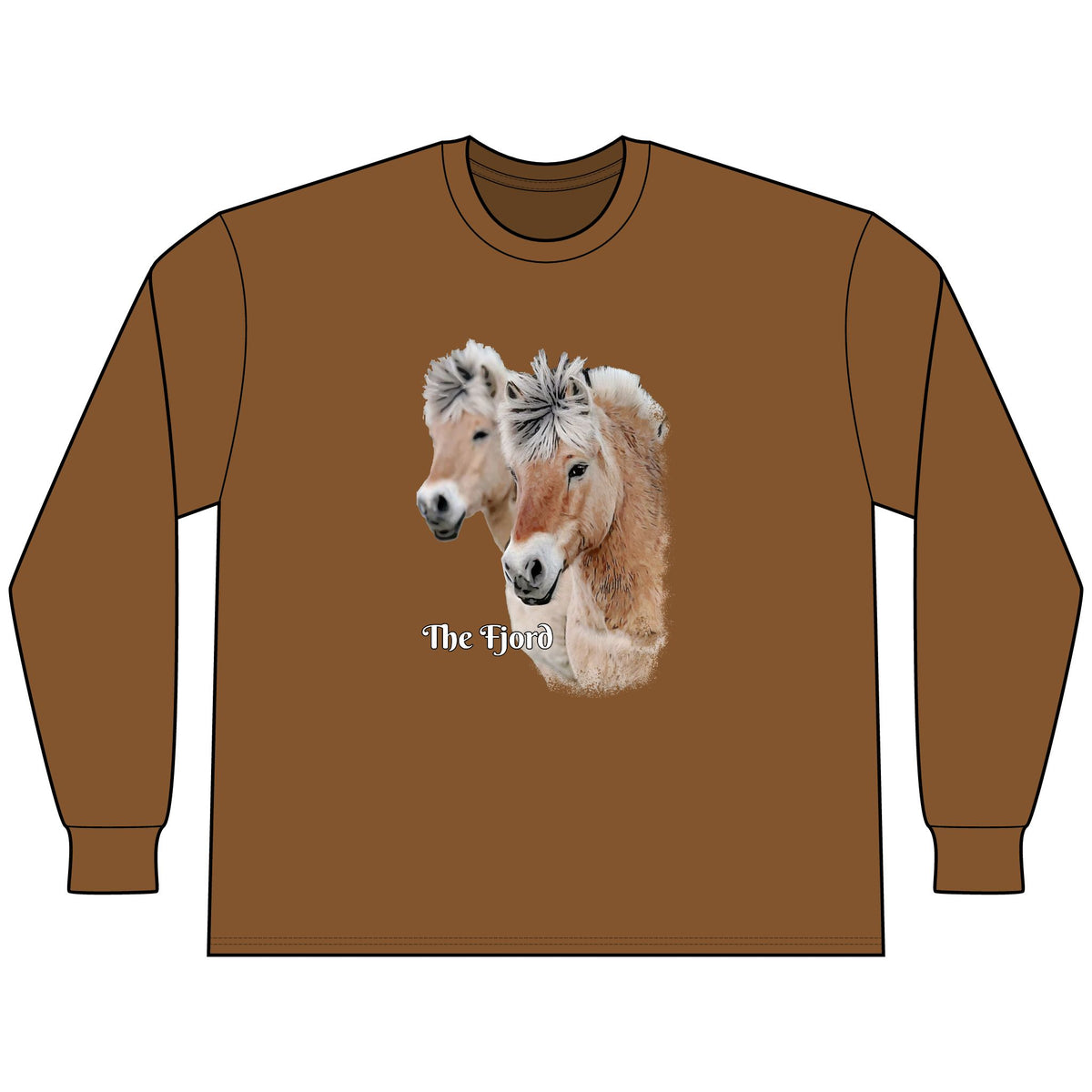 Fjord Horse Long Sleeve Shirt, Oversized Heavyweight Cotton Equestrian Tee