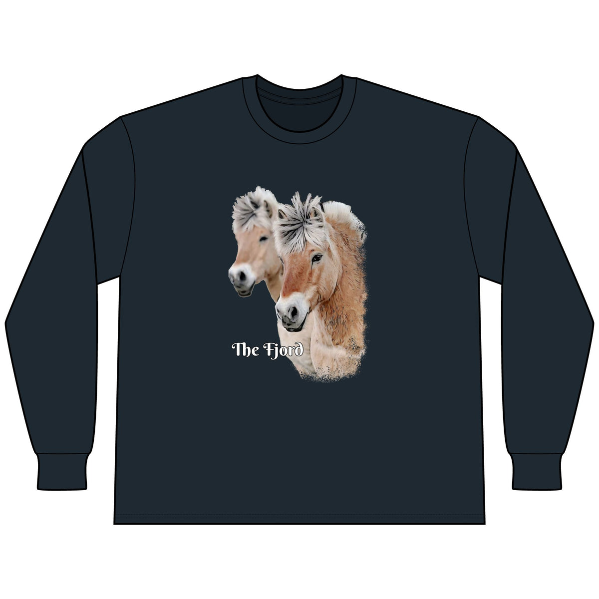 Fjord Horse Long Sleeve Shirt, Oversized Heavyweight Cotton Equestrian Tee