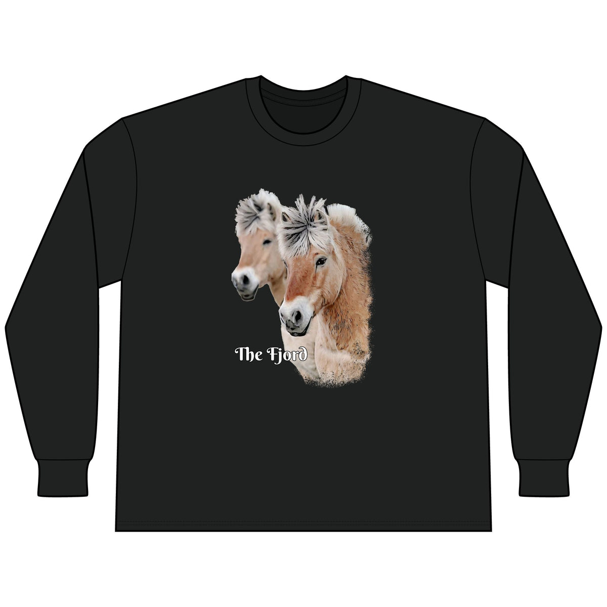 Fjord Horse Long Sleeve Shirt, Oversized Heavyweight Cotton Equestrian Tee