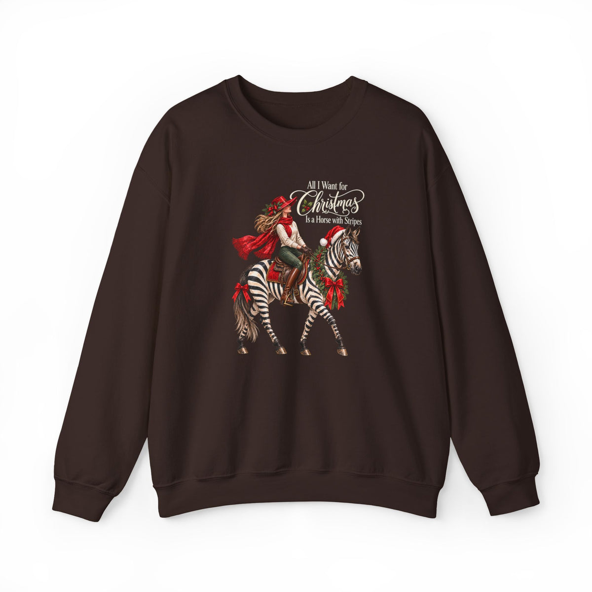 All I Want for Christmas Horse Sweatshirt – Funny Zebra Lover Gift