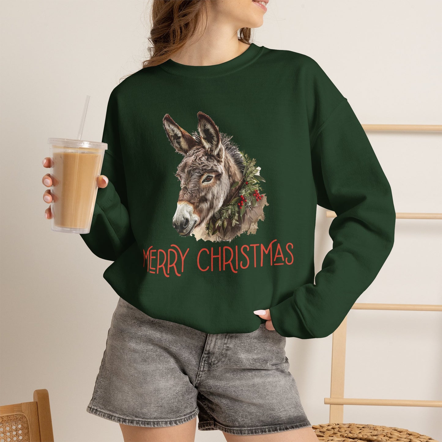Donkey Christmas Sweatshirt – Merry Christmas Donkey