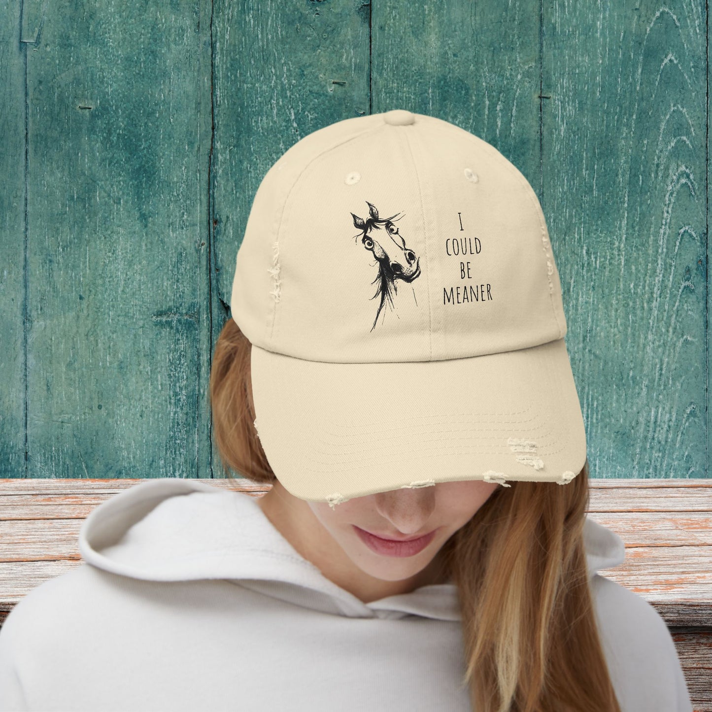 Funny Ornery Mare Hat - "I Could Be Meaner" Horse Lover