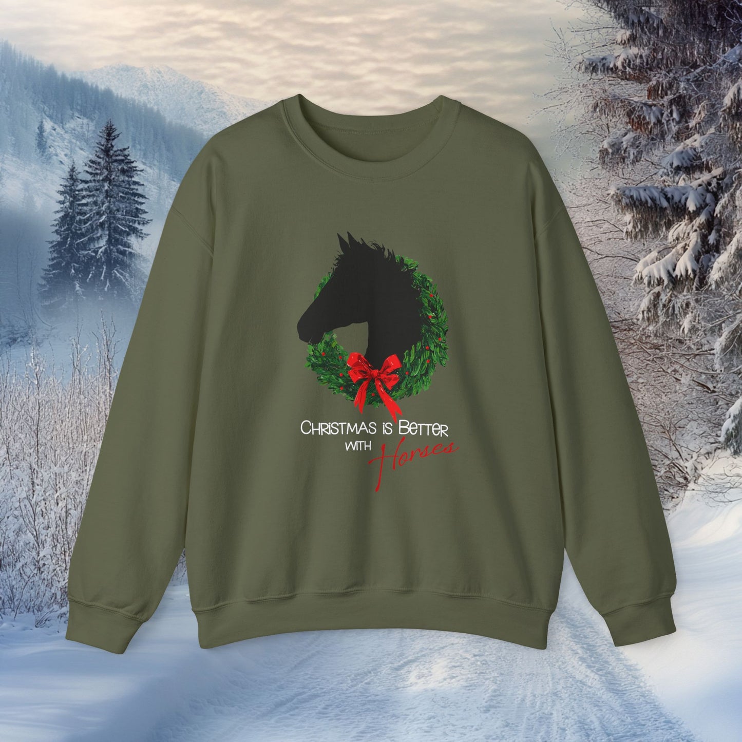 Christmas Is Better With Horses Sweatshirt – Horse Christmas Shirt