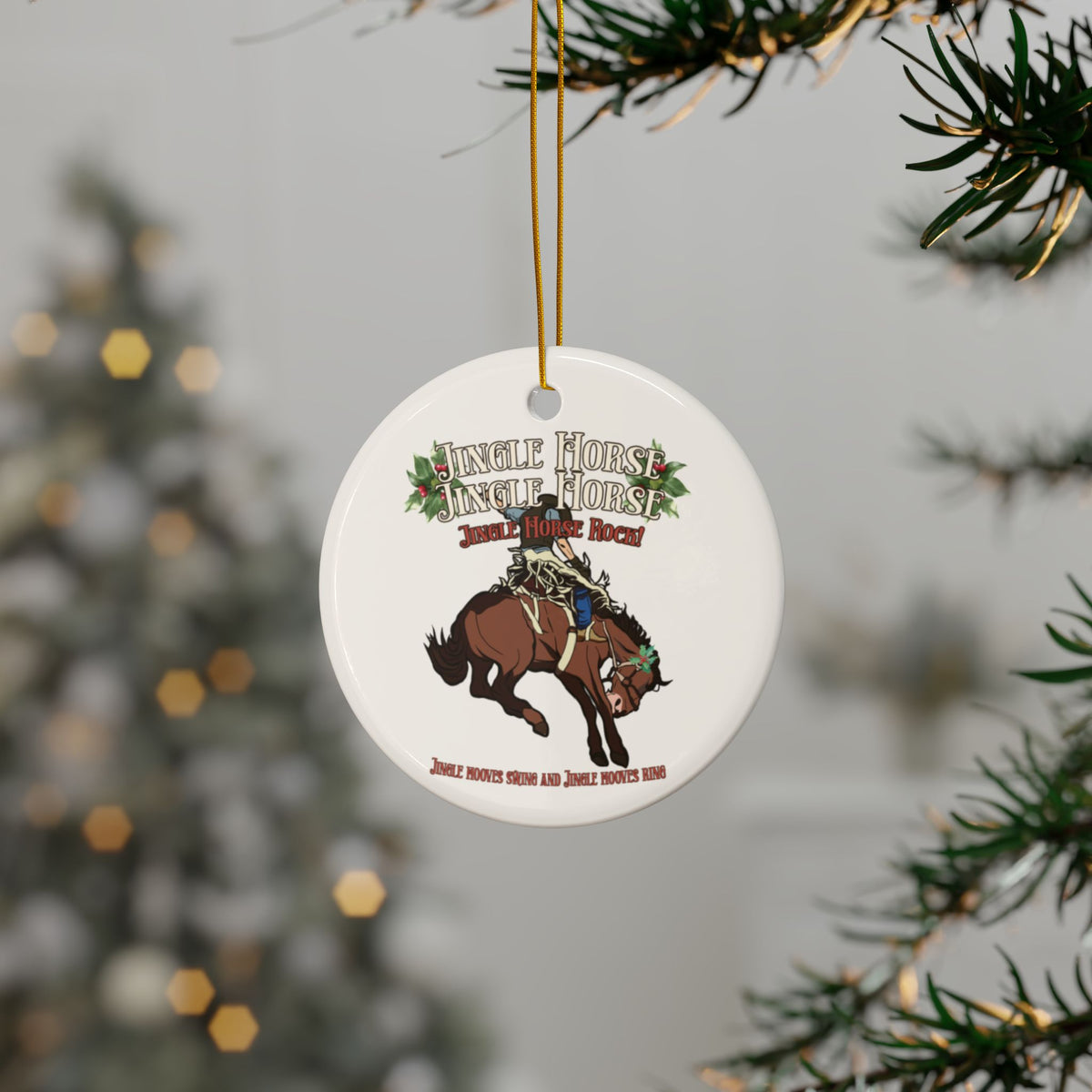 Personalized Jingle Horse Christmas Ornament – Western Rodeo Horse