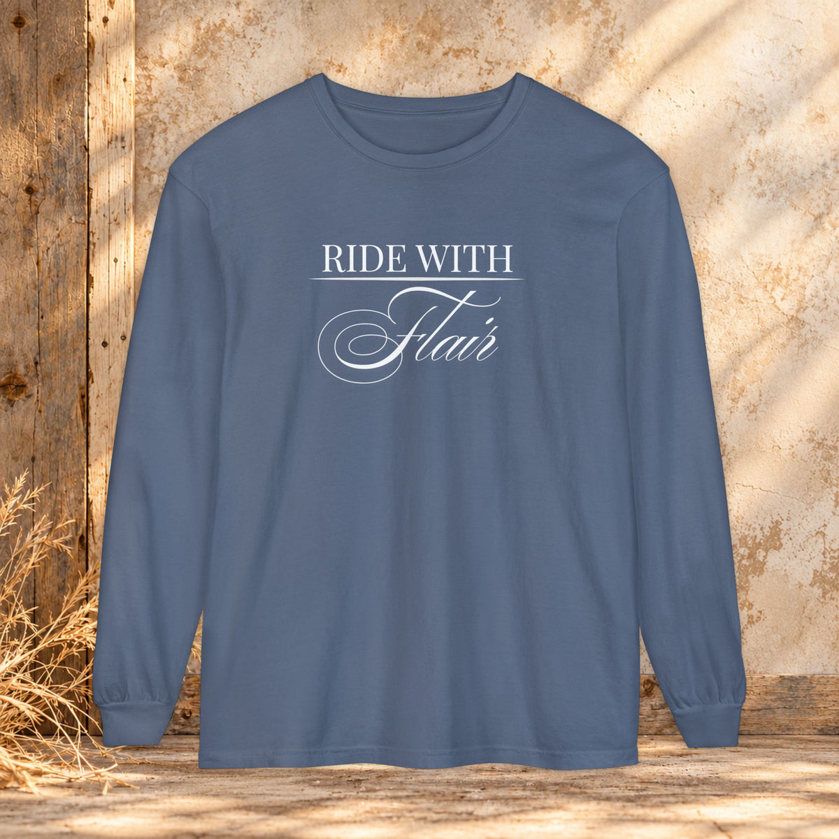 Ride With Flair Comfort Colors Long Sleeve