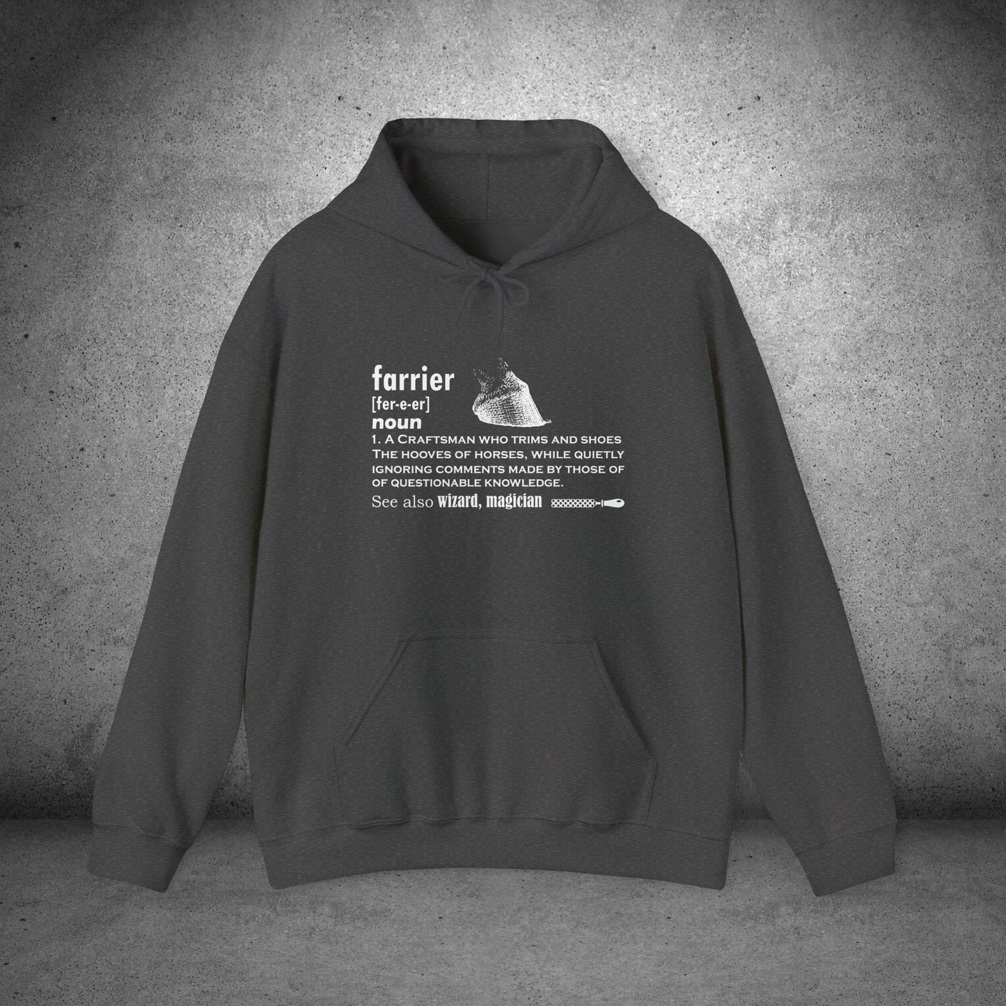 Farrier Definition Hoodie – Funny Horseshoer Gift for Farriers & Equestrians