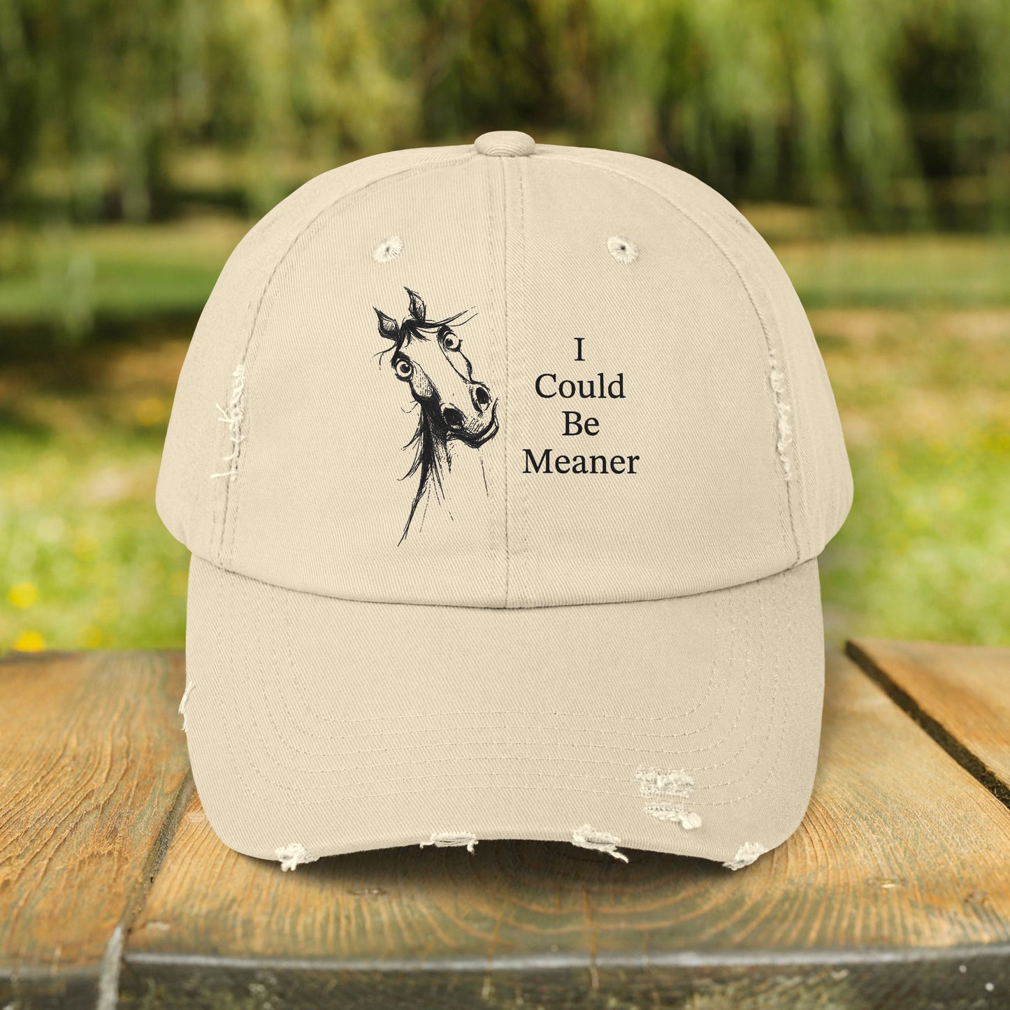 Whimsical Mare Hat I Could Be Meaner Cap | Distressed