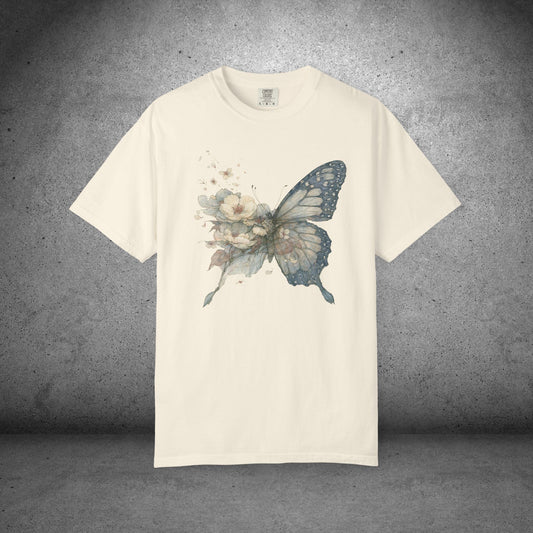 Watercolor Butterfly Floral tee | Butterfly Flower T-Shirt