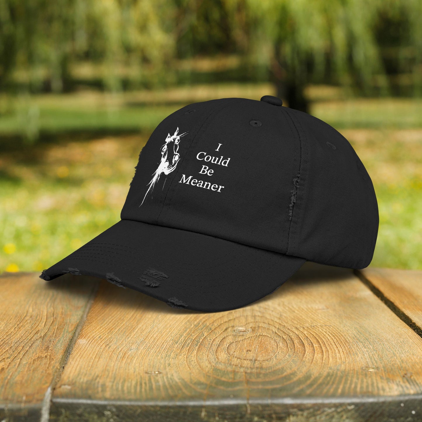 Whimsical Mare Hat I Could Be Meaner Cap | Distressed