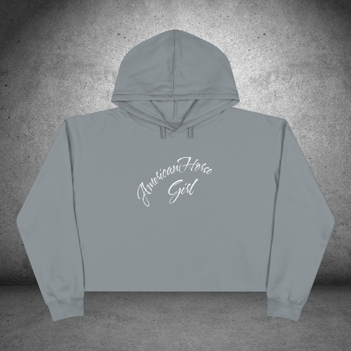 American Horse Girl Crop Hoodie | Flag Horse Graphic