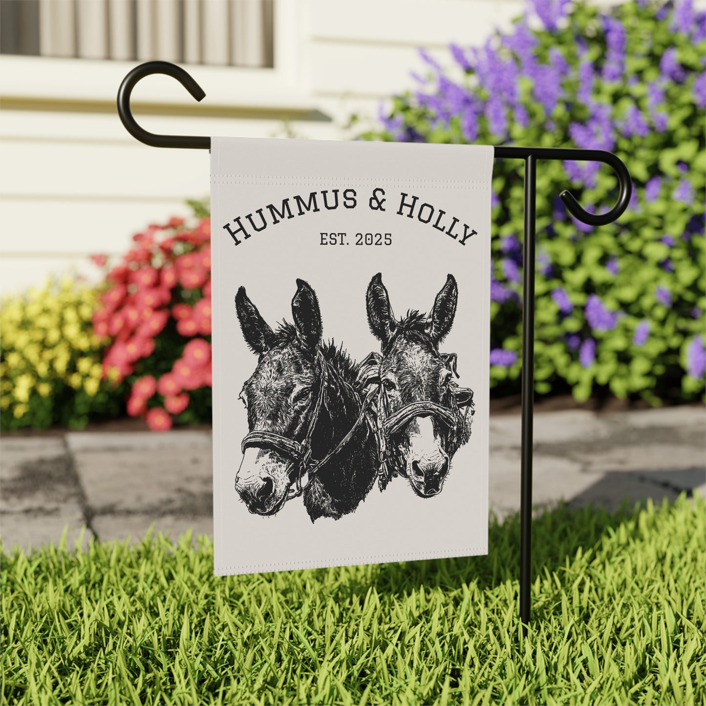 Personalized Farmhouse Garden Mules Horse Banner