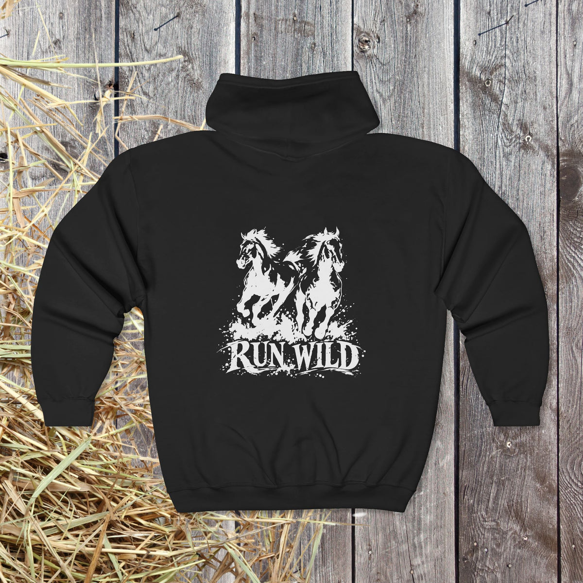 Run Wild Horse Zip-Up Hoodie – Western Horse Jacket