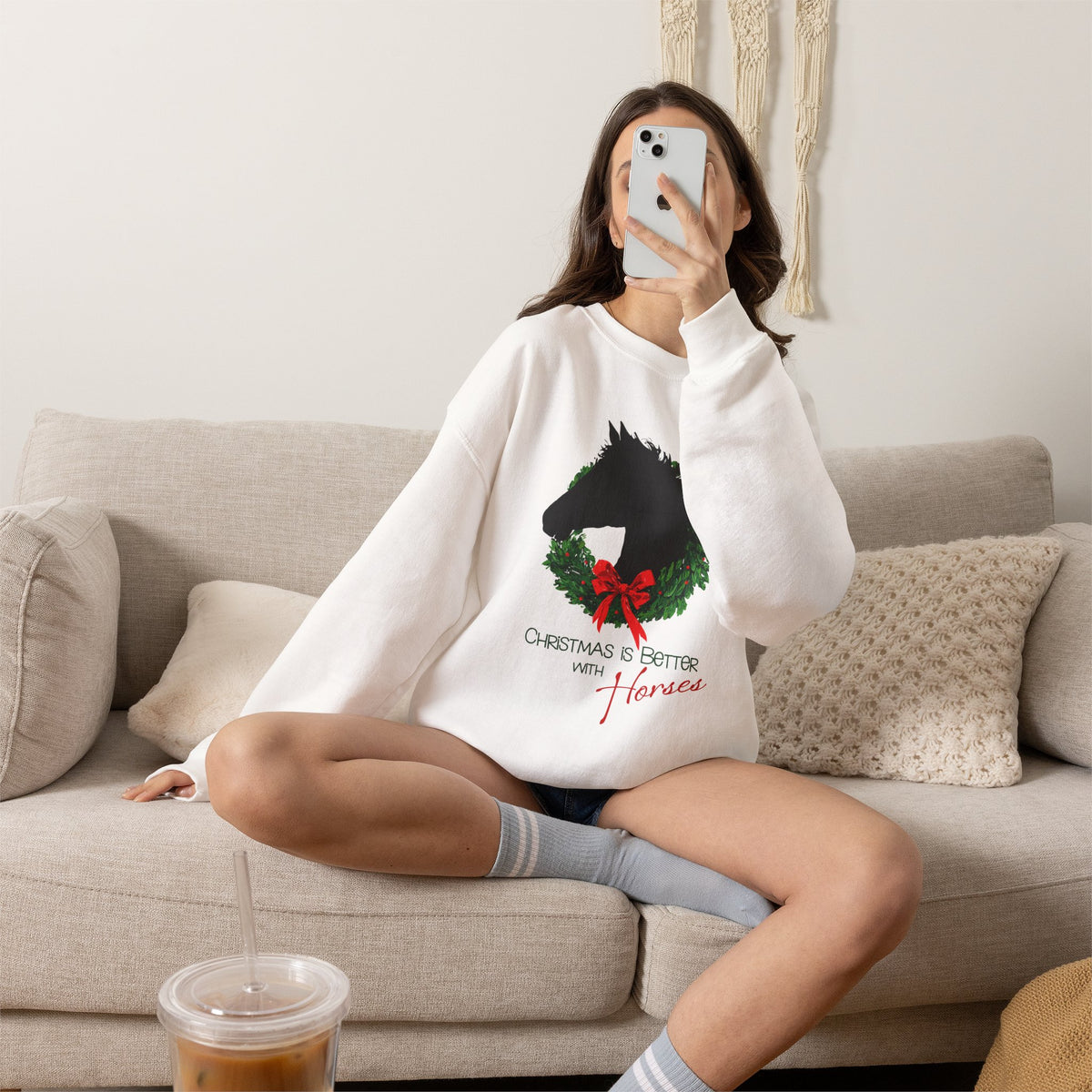 Christmas Is Better With Horses Sweatshirt – Horse Christmas Shirt