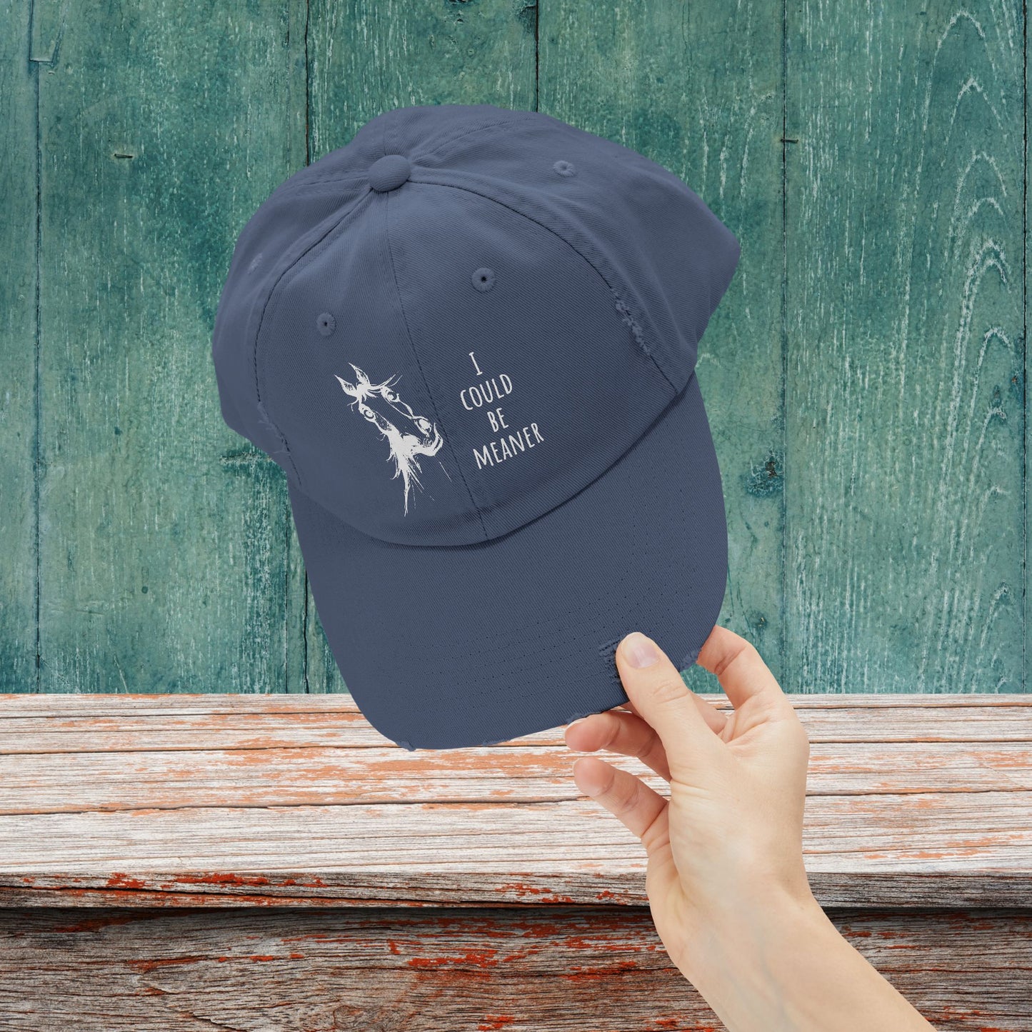 Funny Ornery Mare Hat - "I Could Be Meaner" Horse Lover