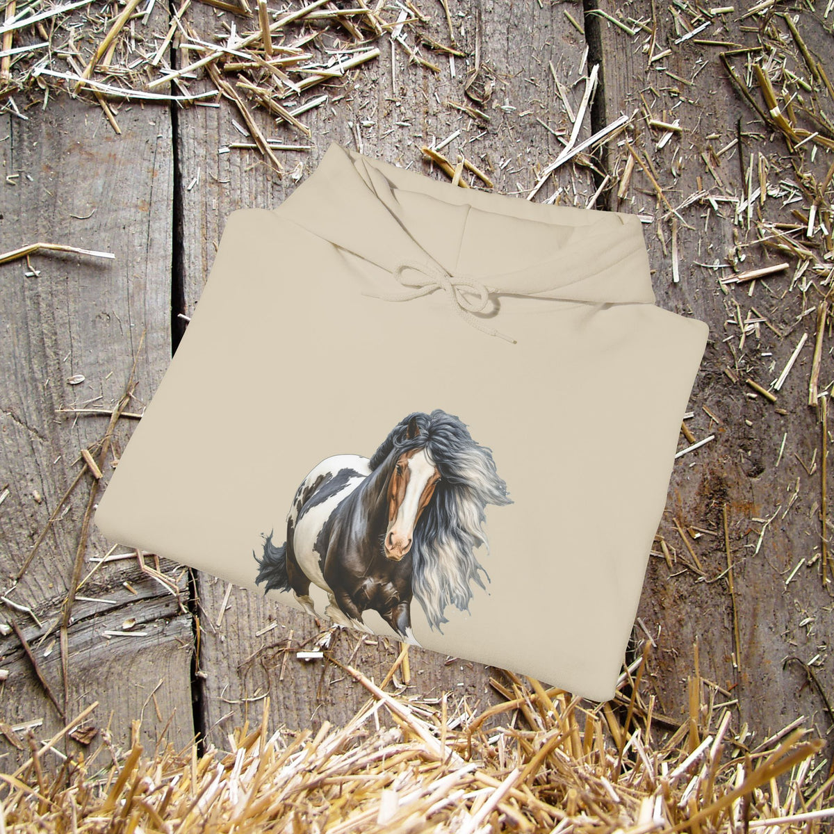 Gypsy Vanner Horse Hoodie – Running Vanner Watercolor Horse Sweatshirt