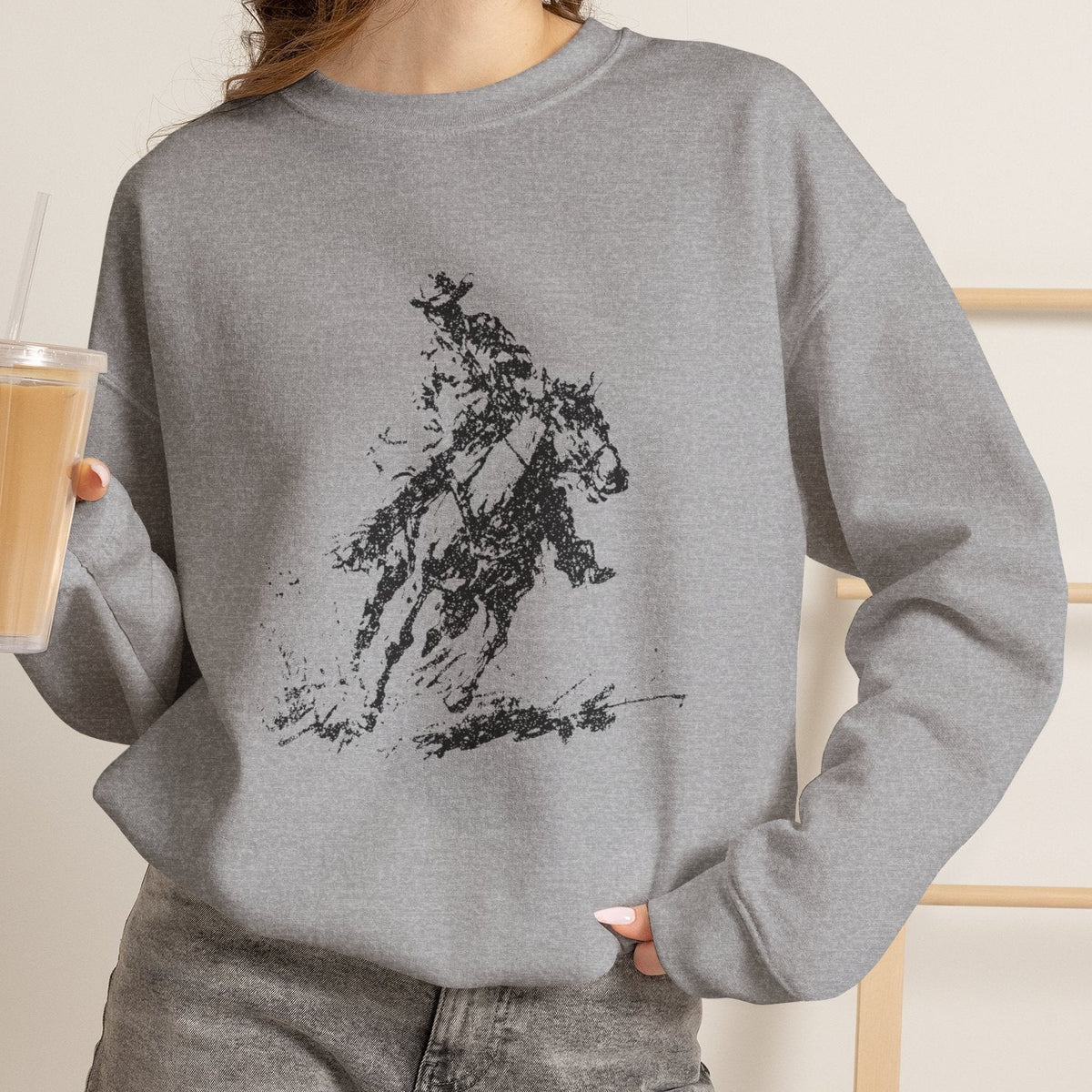 Horse & Rider Art Shirt– Equestrian Sketch Sweatshirt