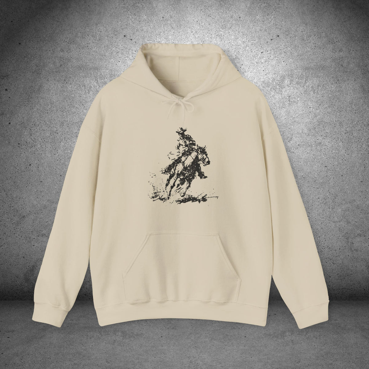 Western Ranch Horse Art Hoodie - Equestrian Sketch Sweatshirt