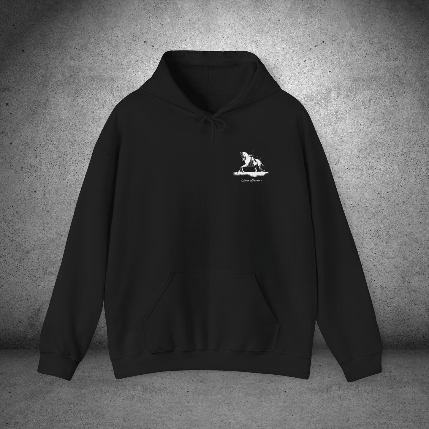 Dressage Horse Hoodie | Equestrian Pullover Sweatshirt | Warm Barn Wear | Show Ring Apparel | Wearable Horse Art Gift