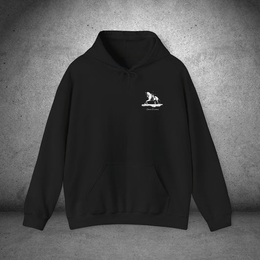 Dressage Horse Hoodie | Equestrian Pullover Sweatshirt | Warm Barn Wear | Show Ring Apparel | Wearable Horse Art Gift