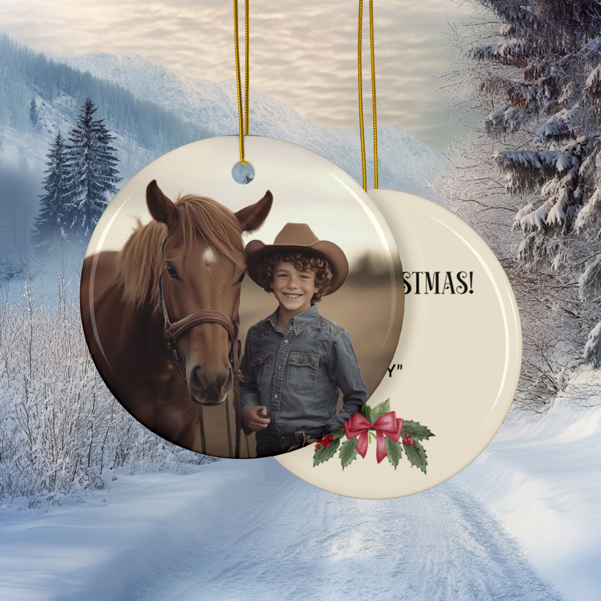 Custom Horse Photo Christmas Ornament – Personalized Keepsake