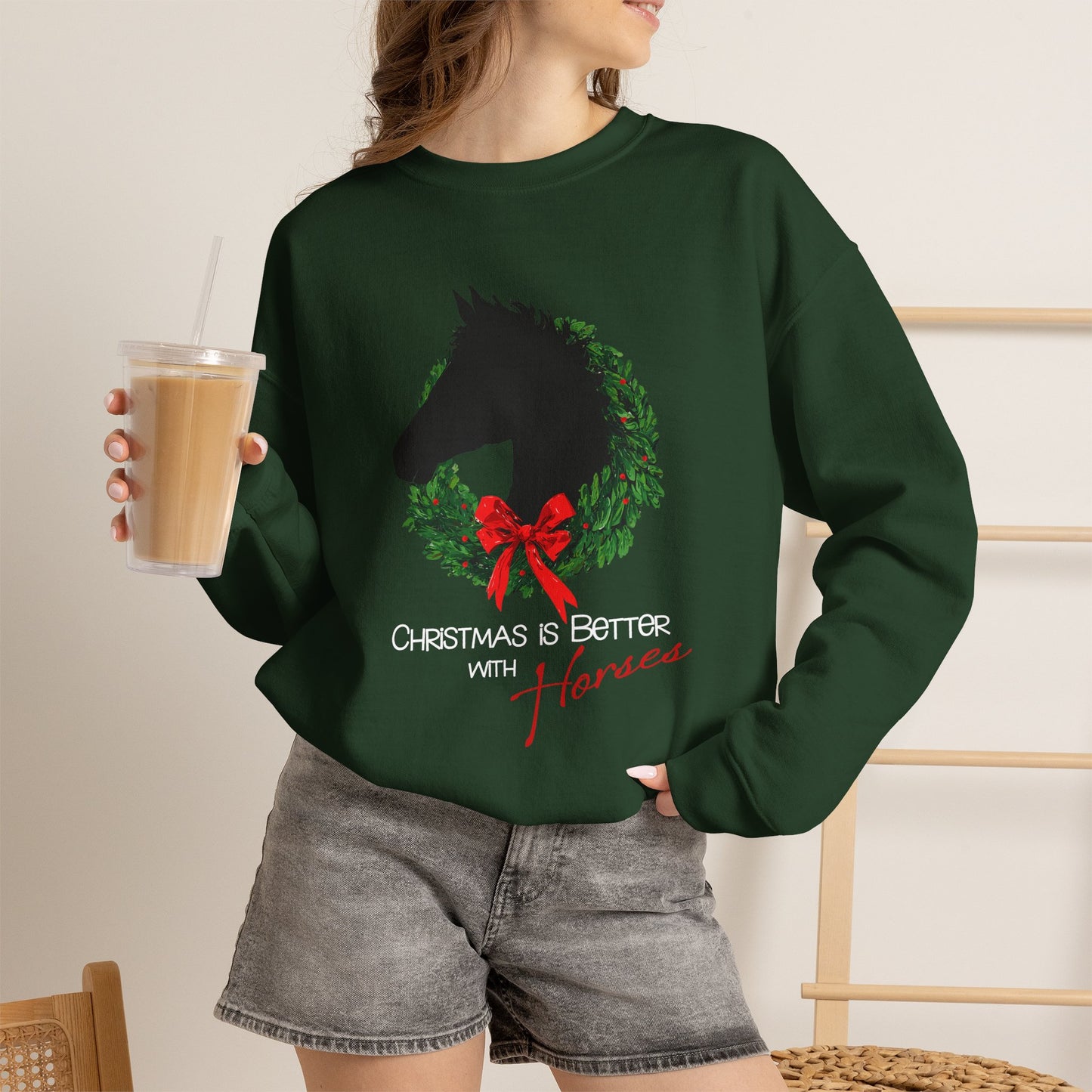 Christmas Is Better With Horses Sweatshirt – Horse Christmas Shirt